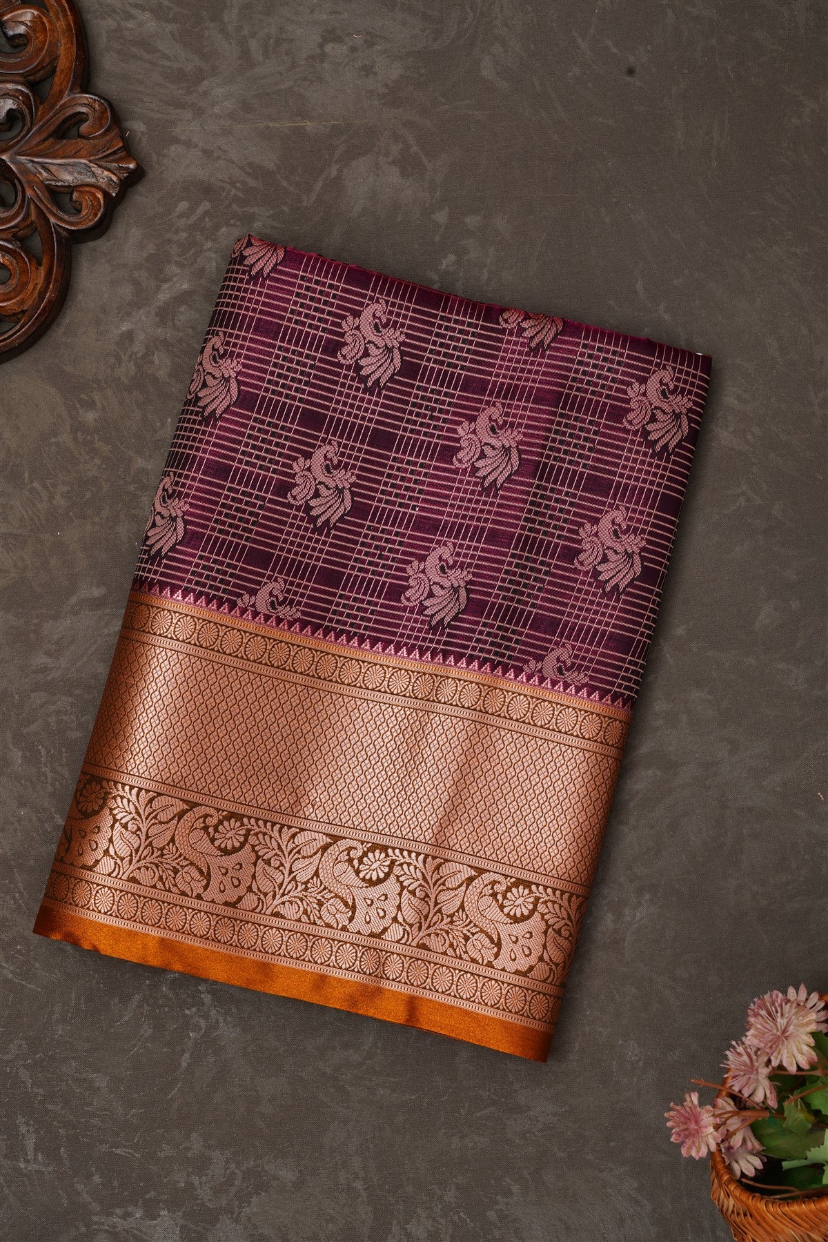 Mou Banaras Silk Purple Saree