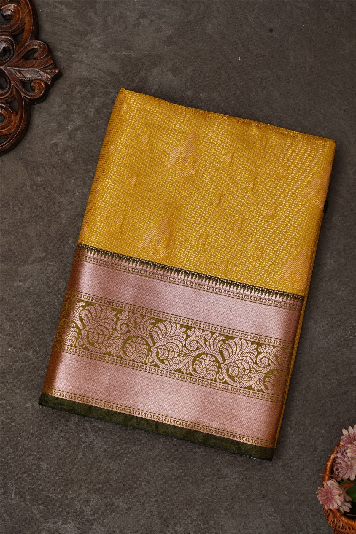 Mou Banaras Silk Lime Green Saree