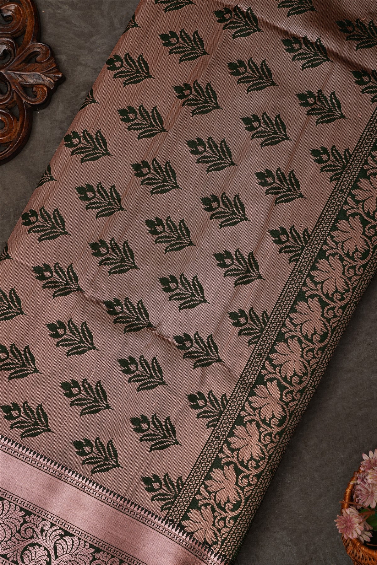 Mou Banaras Silk Lime Green Saree