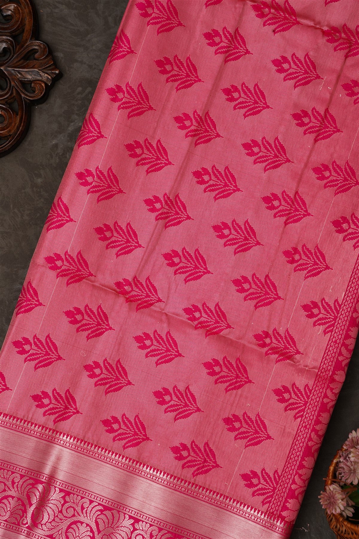 Mou Banaras Silk Teal Saree