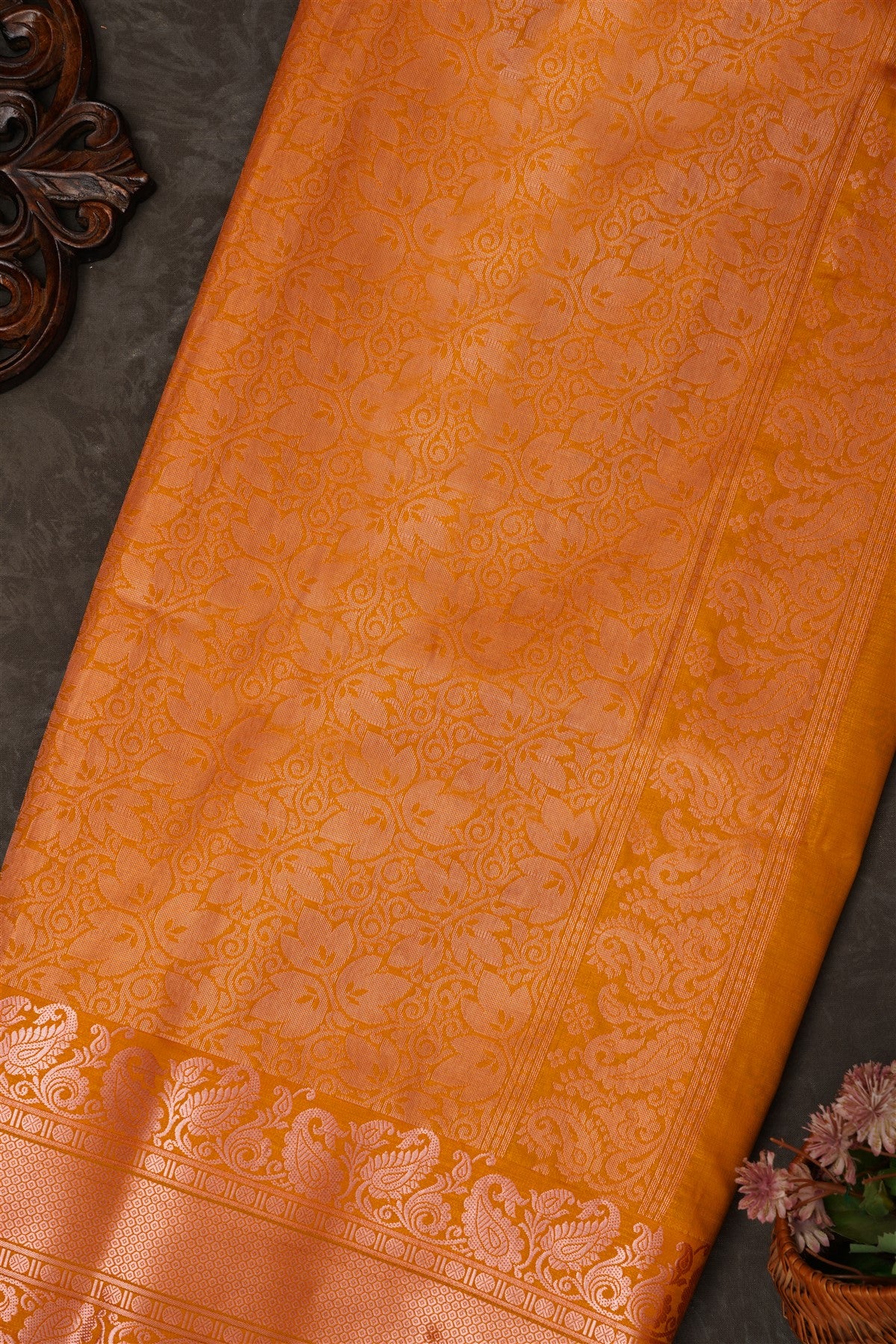 Mou Banaras Silk Dark Maroon Saree