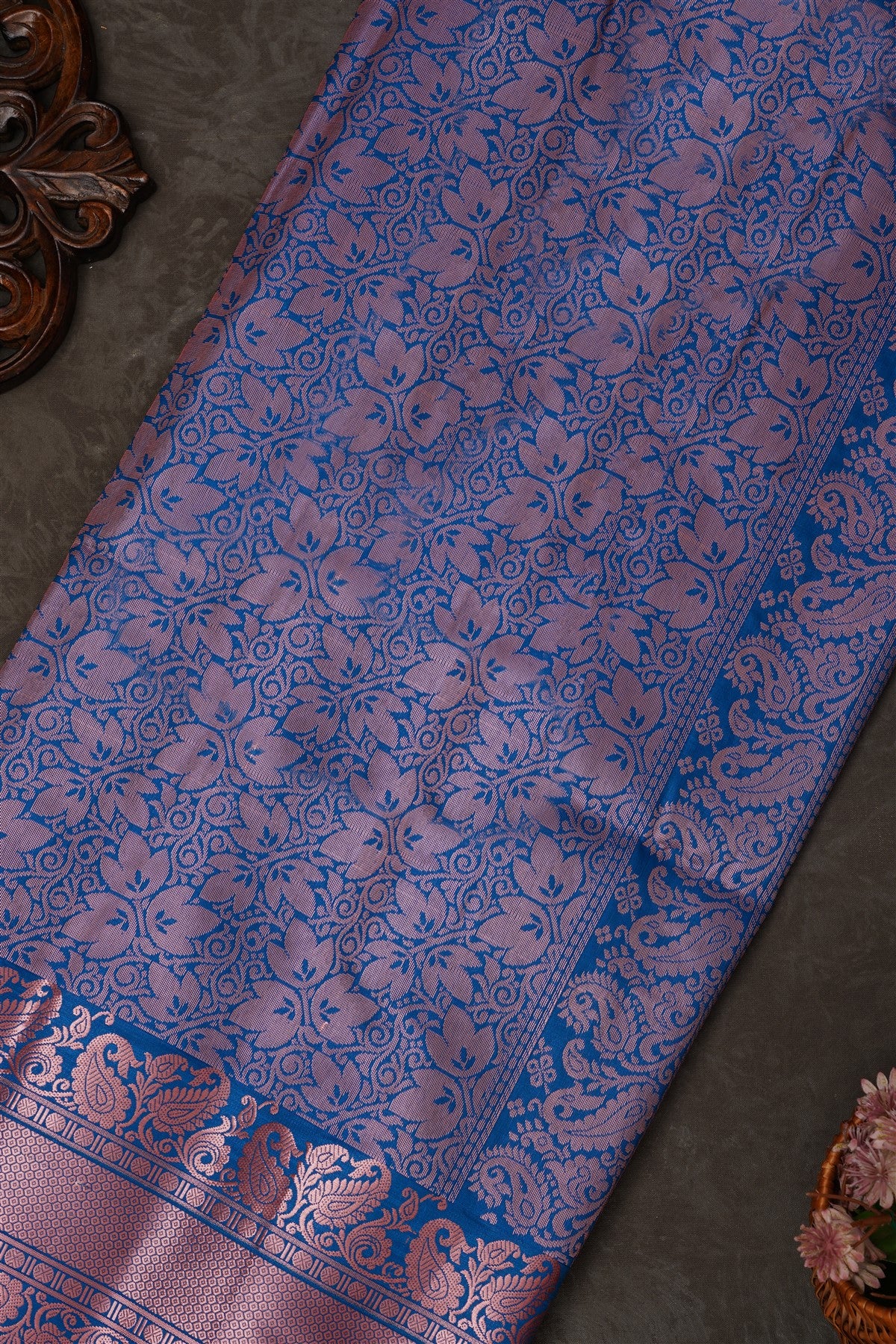 Mou Banaras Silk Mustard Saree