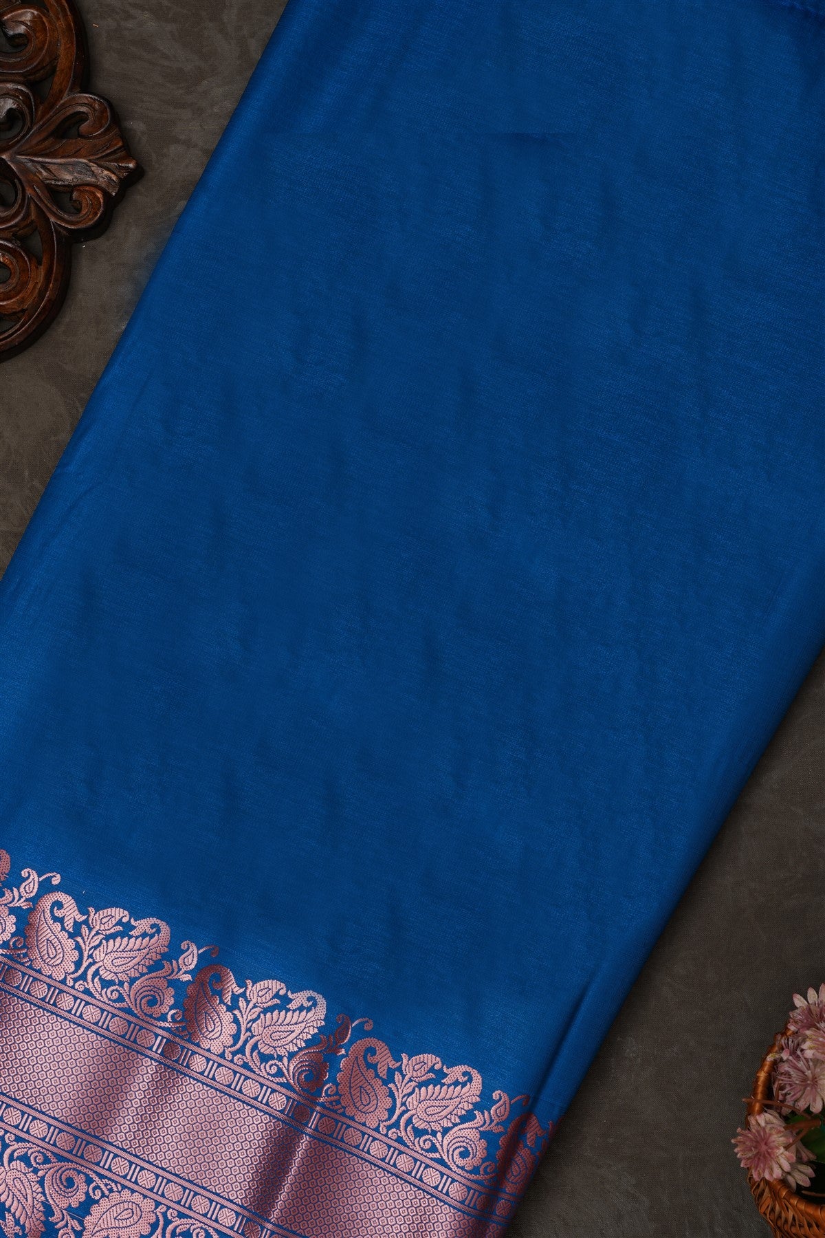 Mou Banaras Silk Mustard Saree