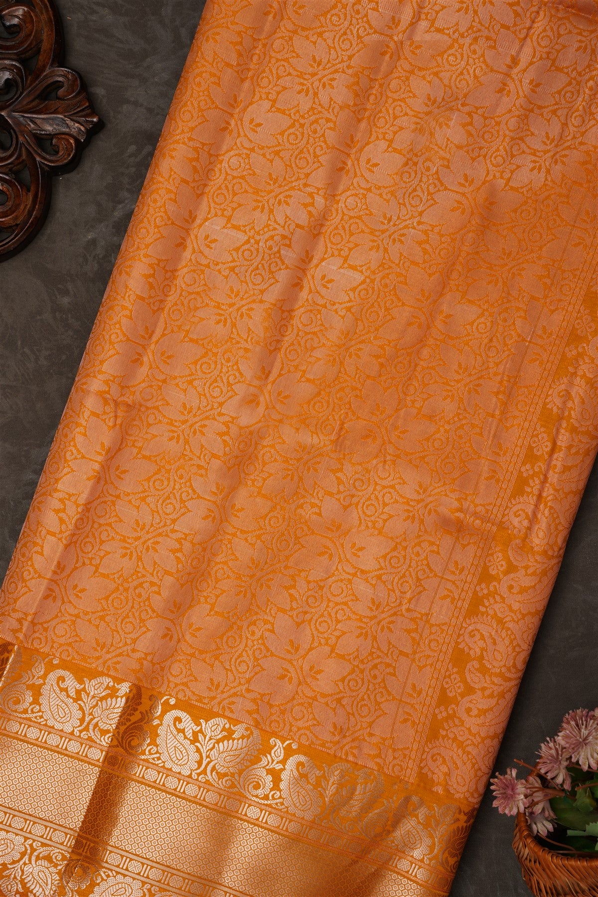 Mou Banaras Silk Peacock Blue Saree