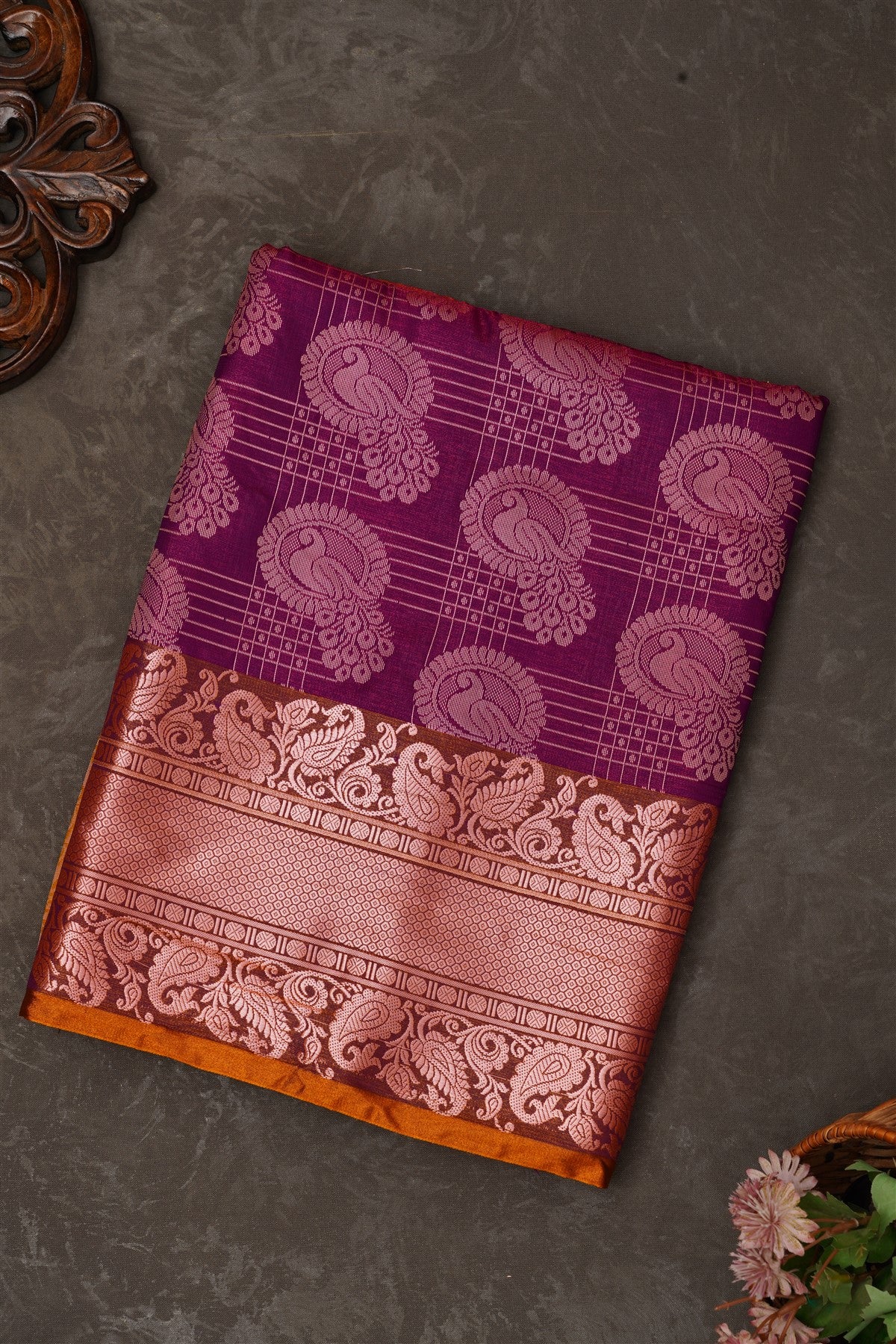 Mou Banaras Silk Purple Saree