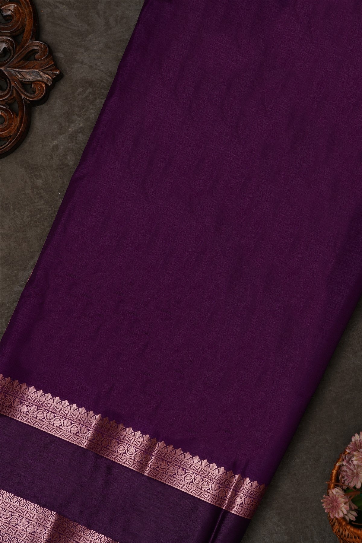 Mou Banaras Silk Brown Saree