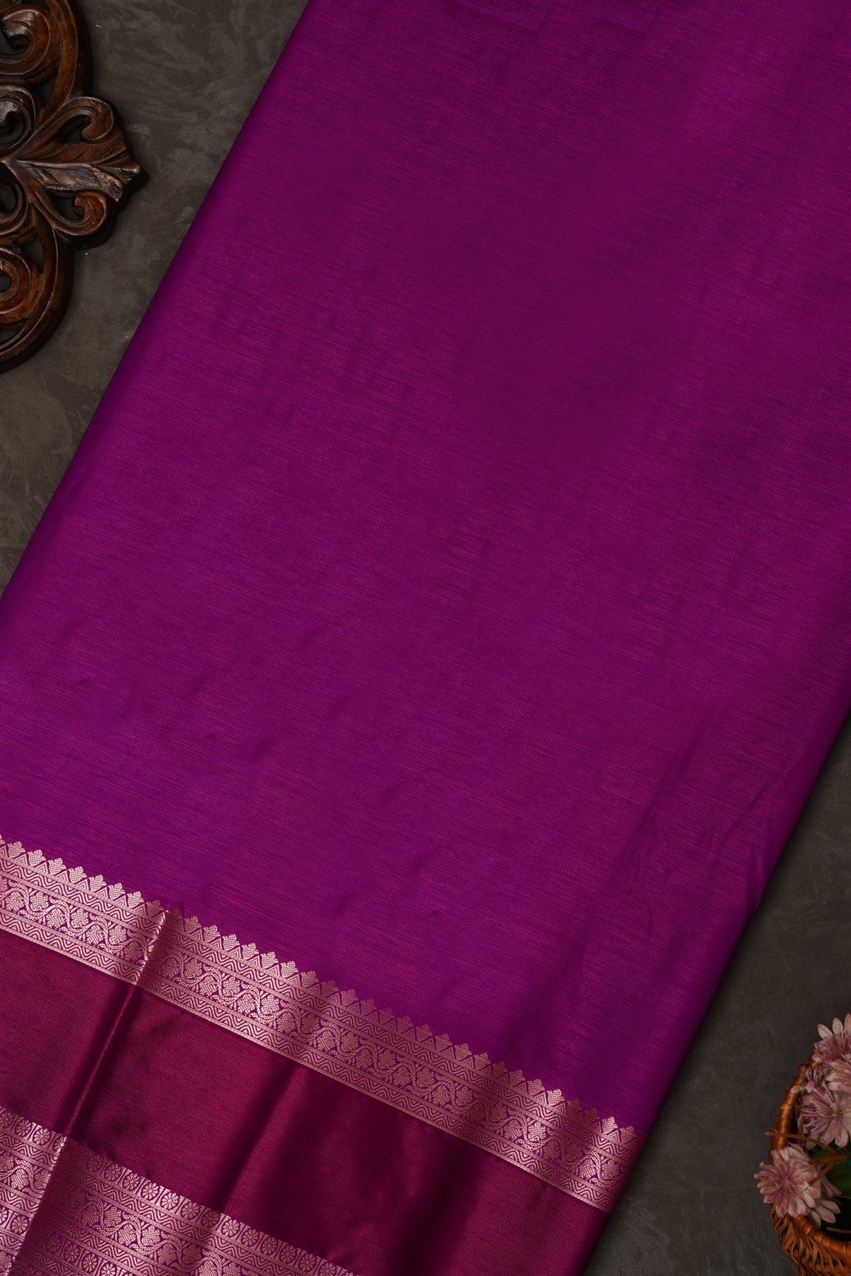 Mou Banaras Silk Dark Green Saree