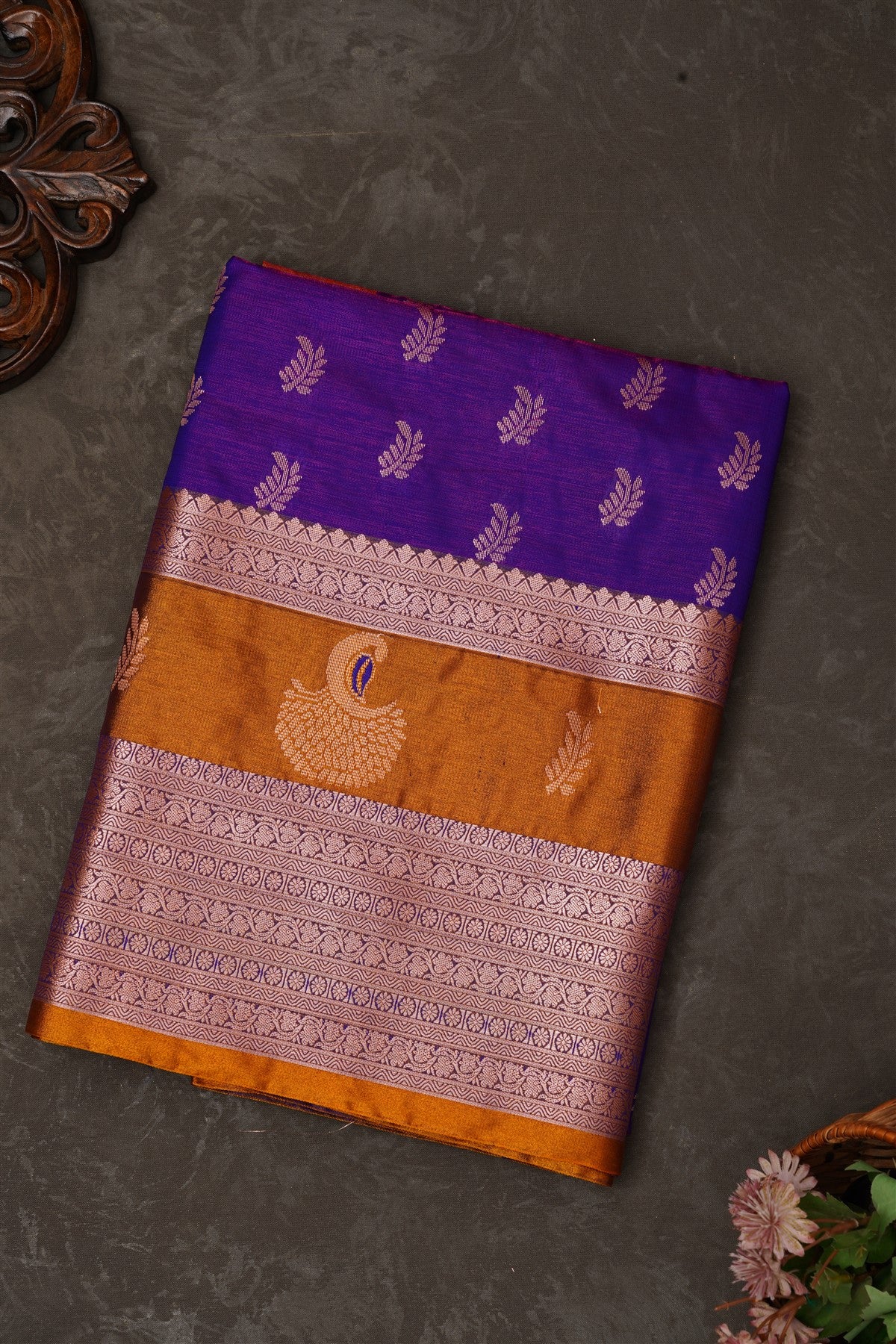 Mou Banaras Silk Purple Saree