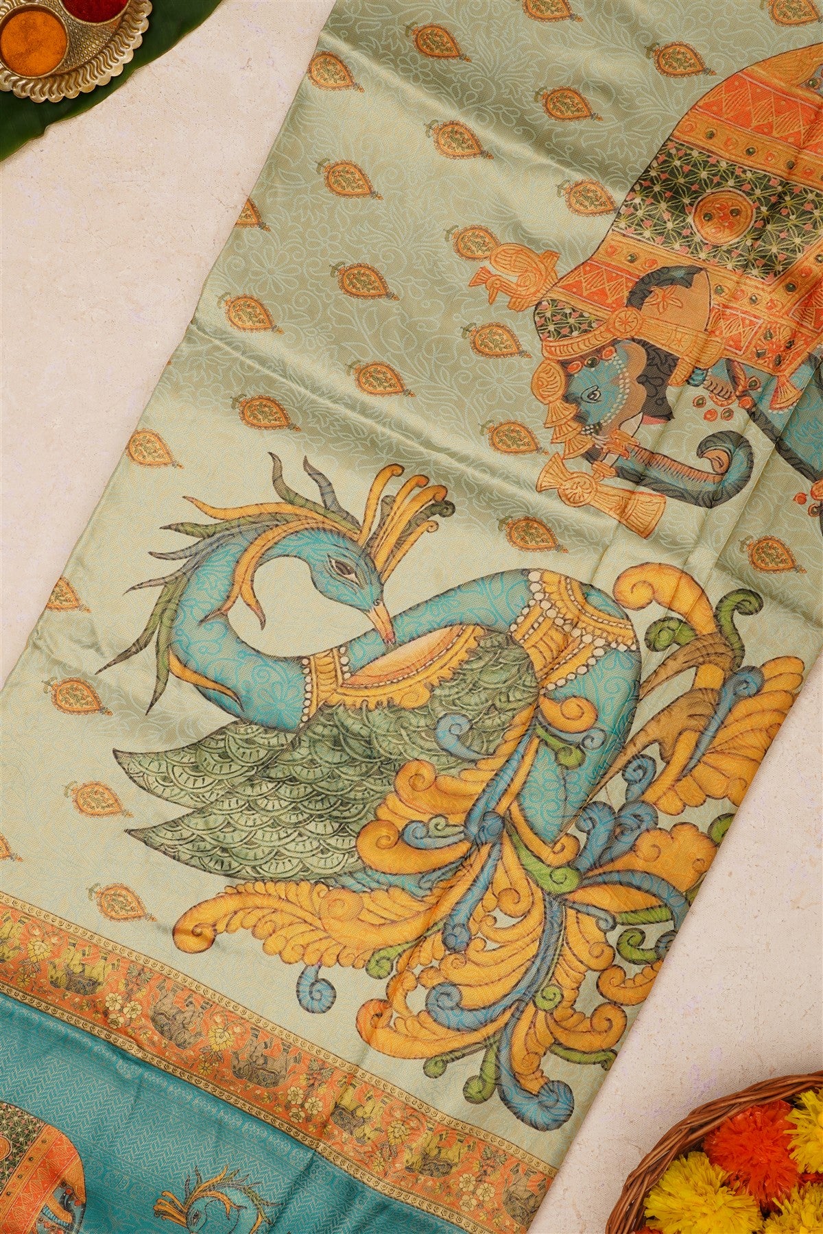Fancy Soft Silk Light Blue Saree