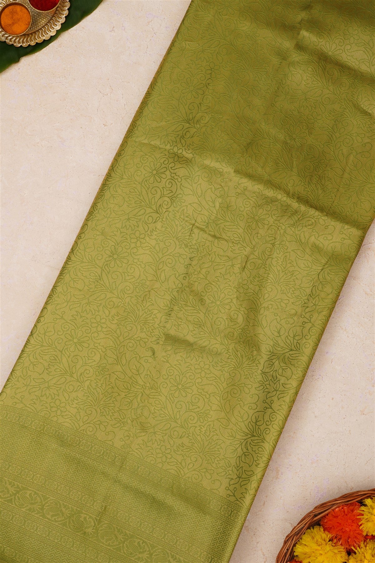 Fancy Soft Silk Light Yellow Saree