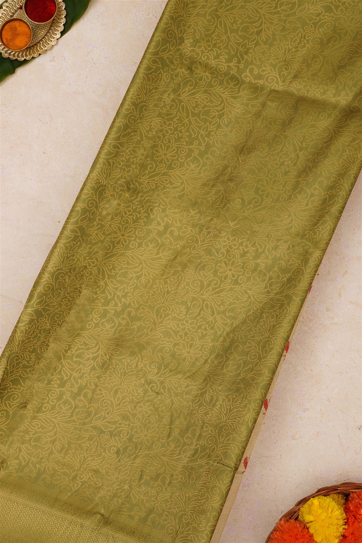 Fancy Soft Silk Cream Saree