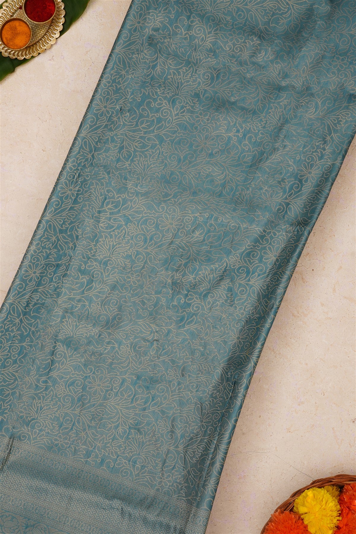 Fancy Soft Silk Light Blue Saree