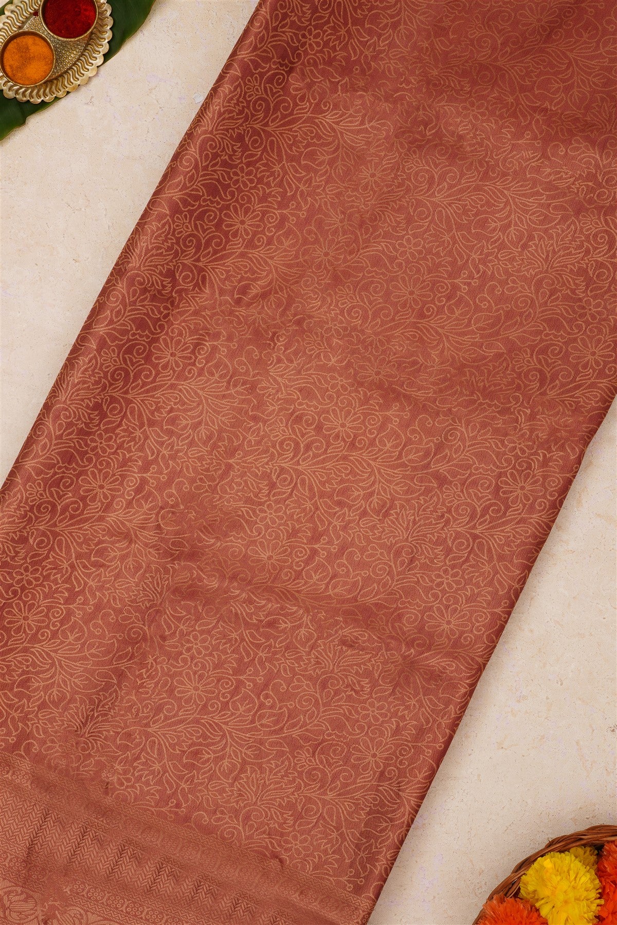 Fancy Soft Silk Light Peach Saree