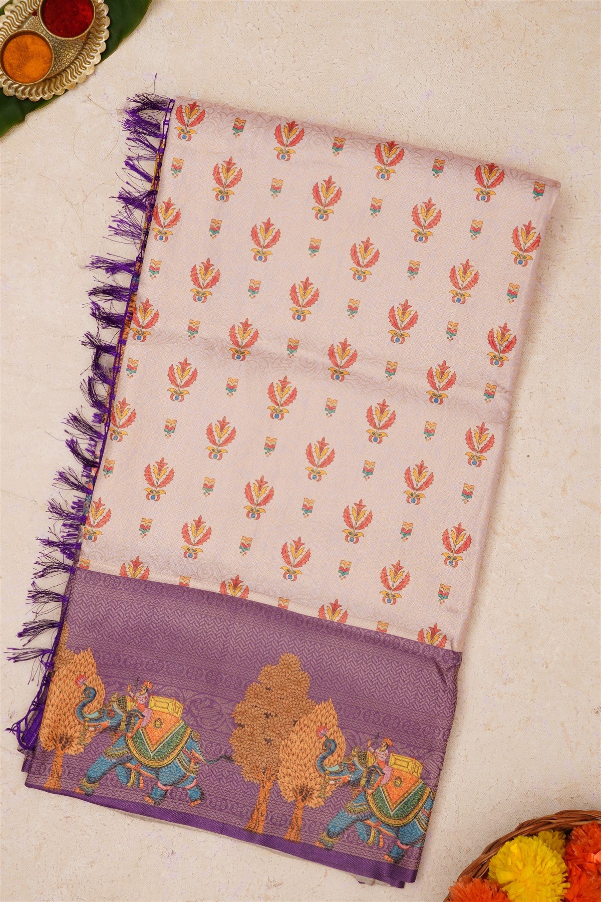 Fancy Soft Silk Light Pink Saree