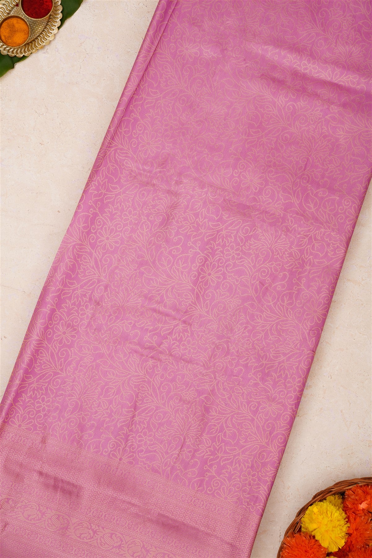 Fancy Soft Silk Light Pink Saree