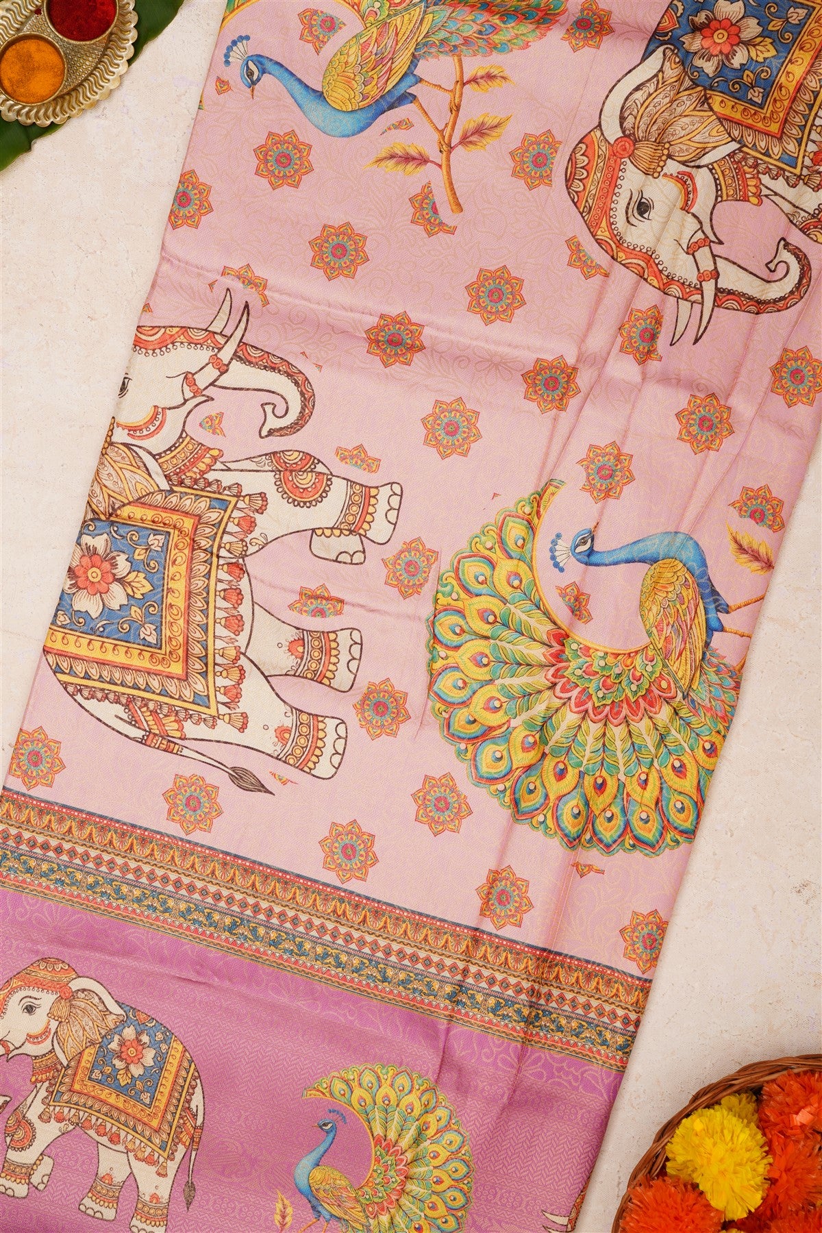 Fancy Soft Silk Light Pink Saree