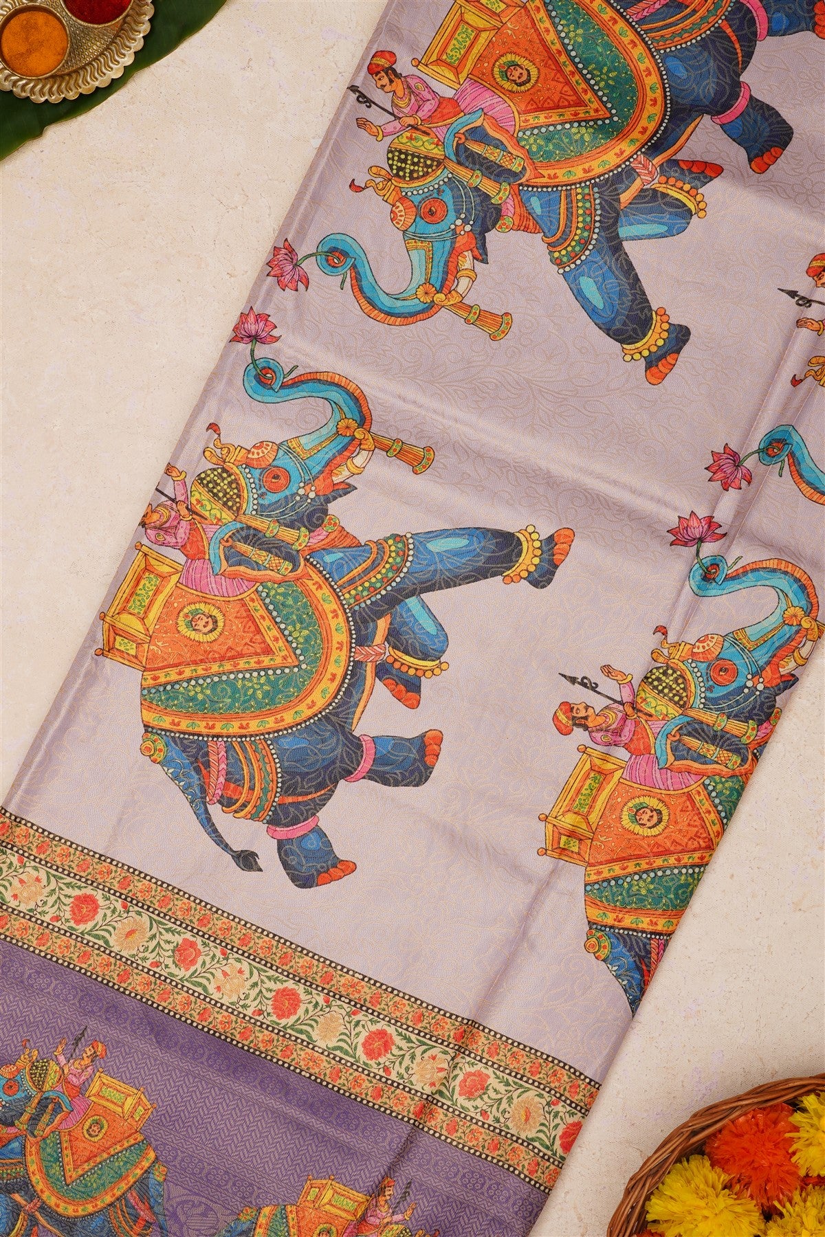 Fancy Soft Silk Light Lavender Saree