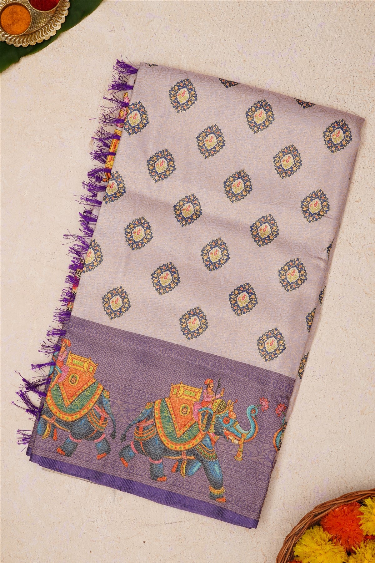 Fancy Soft Silk Light Lavender Saree