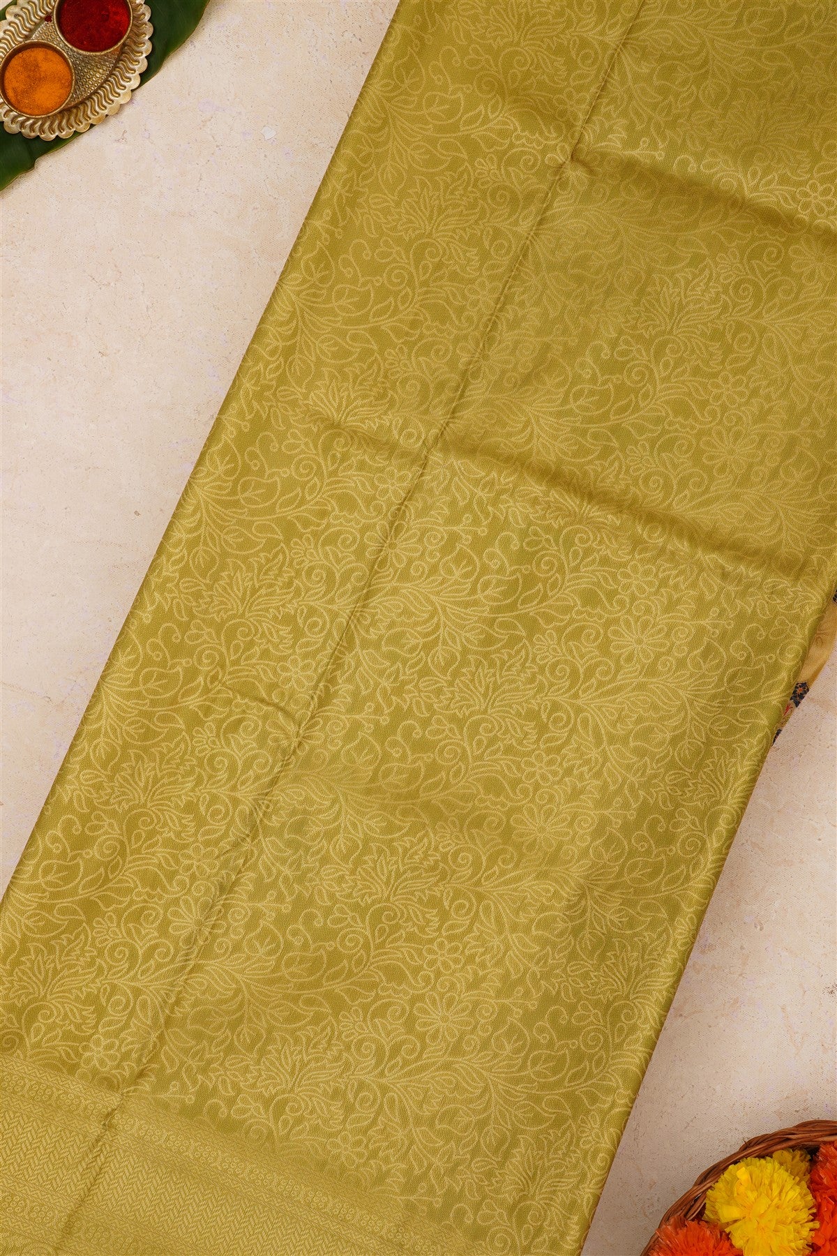 Fancy Soft Silk Light Yellow Saree
