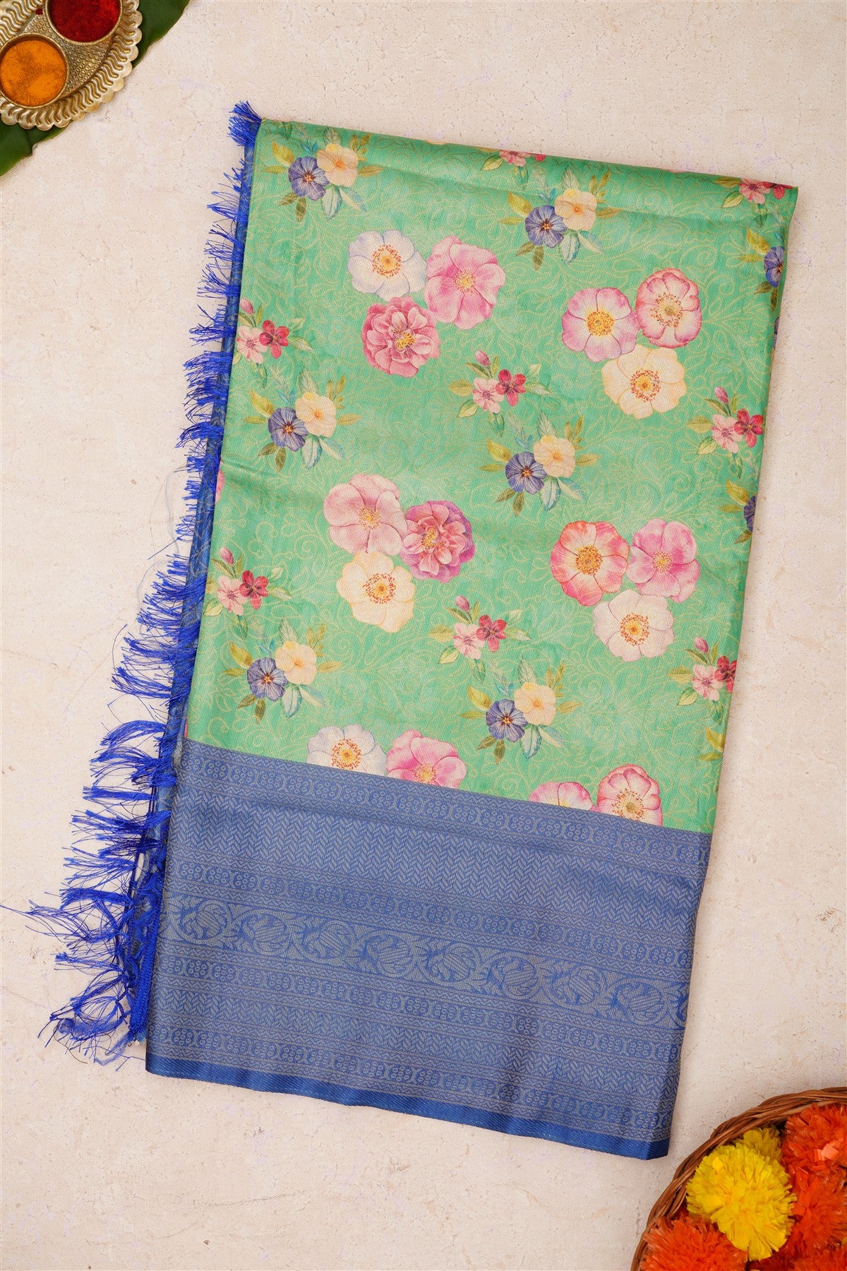Fancy Soft Silk Light Green Saree