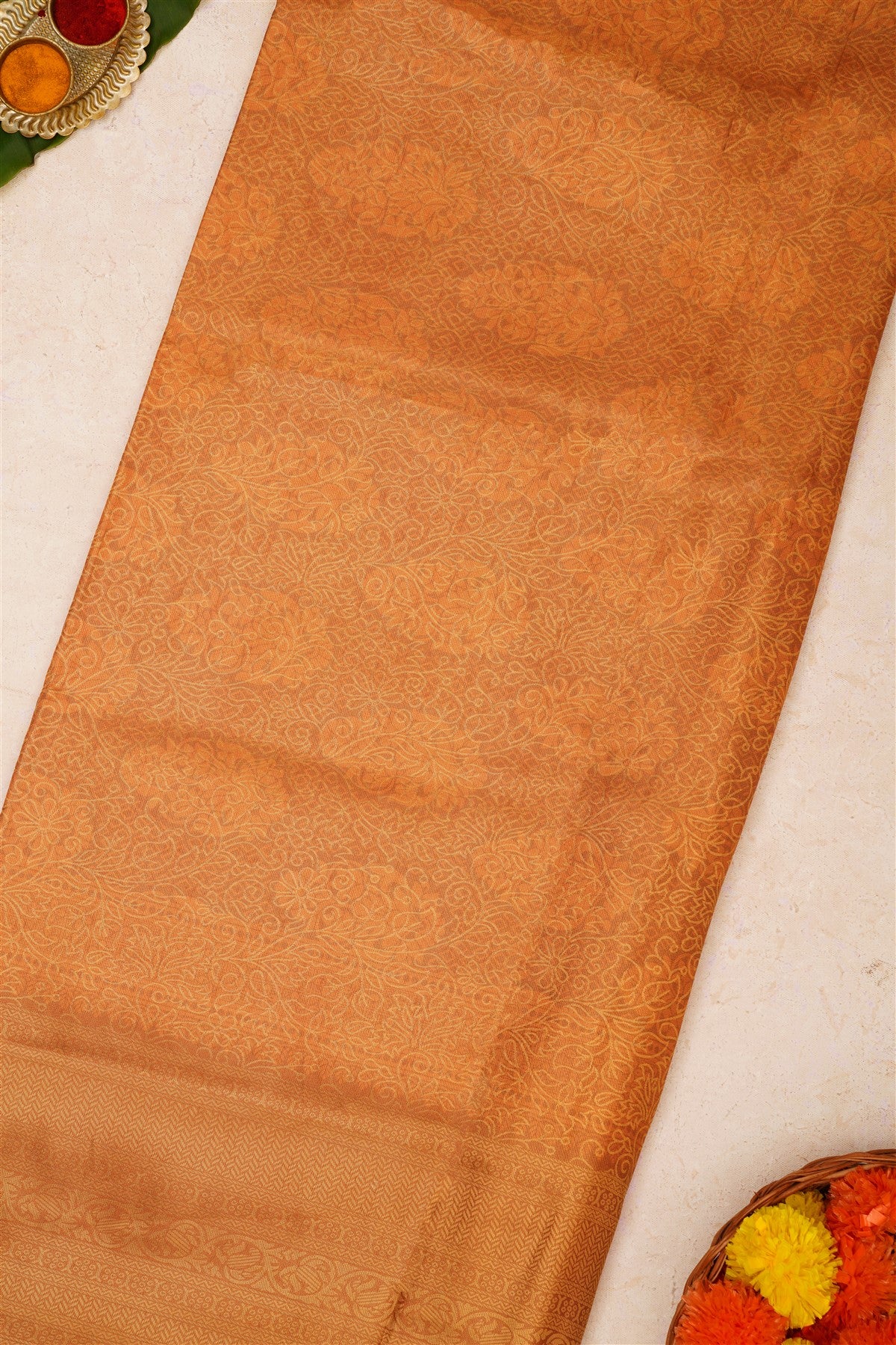 Fancy Soft Silk Dark Khaki Saree