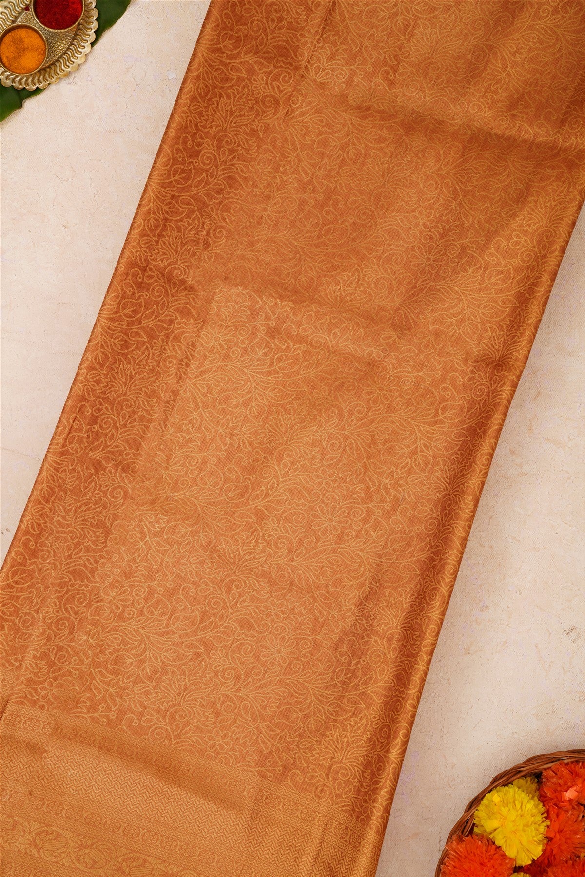Fancy Soft Silk Dark Khaki Saree