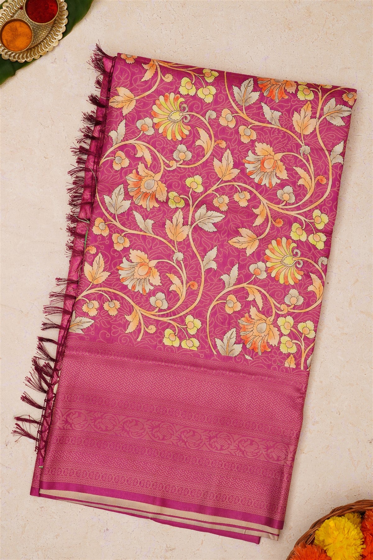 Fancy Soft Silk Purple Saree