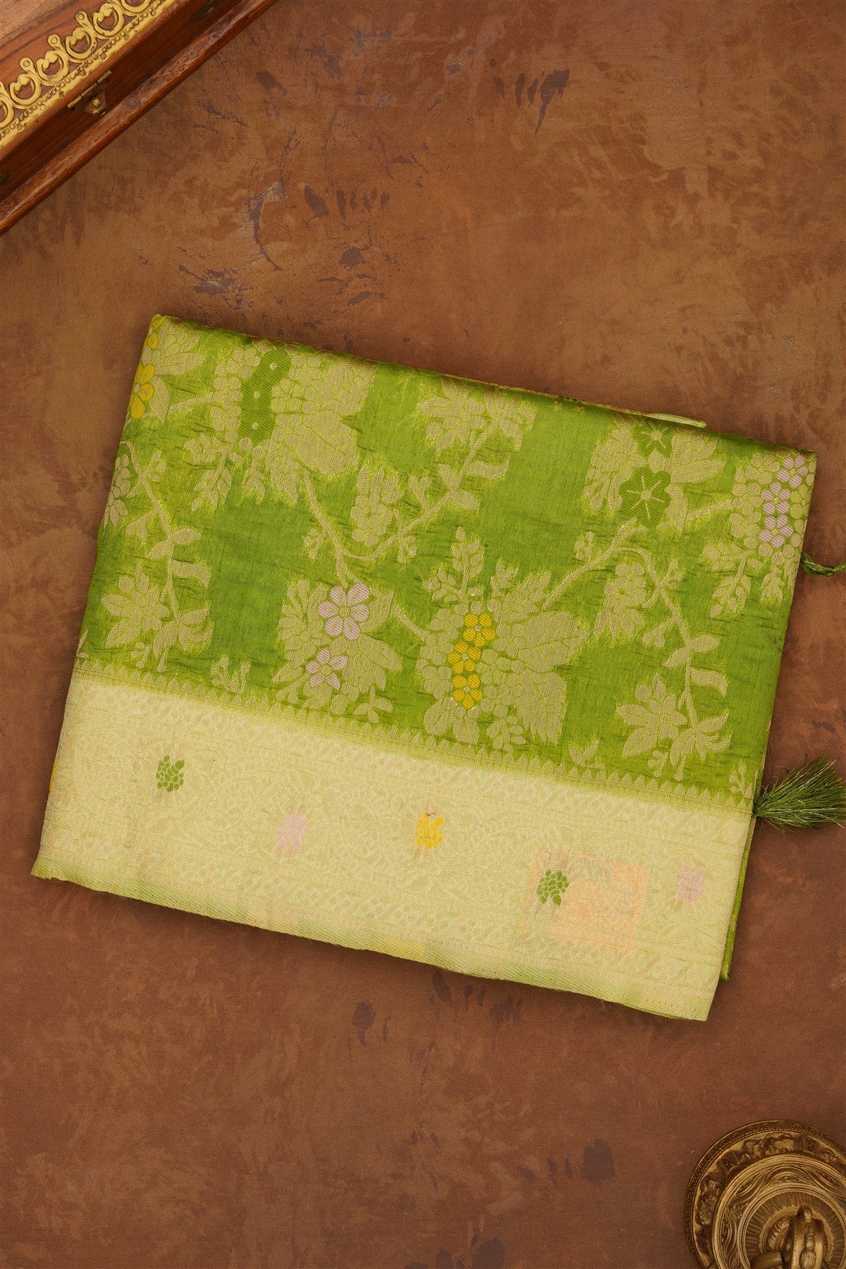 Banarasi Silk Olive Green Saree