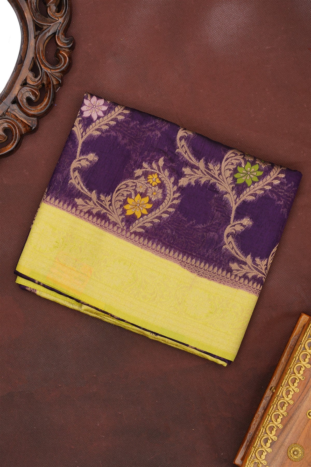 Banarasi Silk Dark Violet Saree