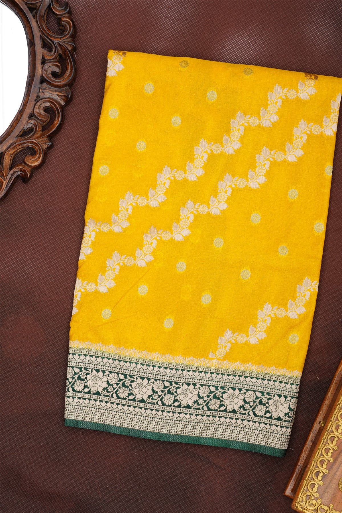 Banarasi Viscose Georgette Lemon Yellow Saree