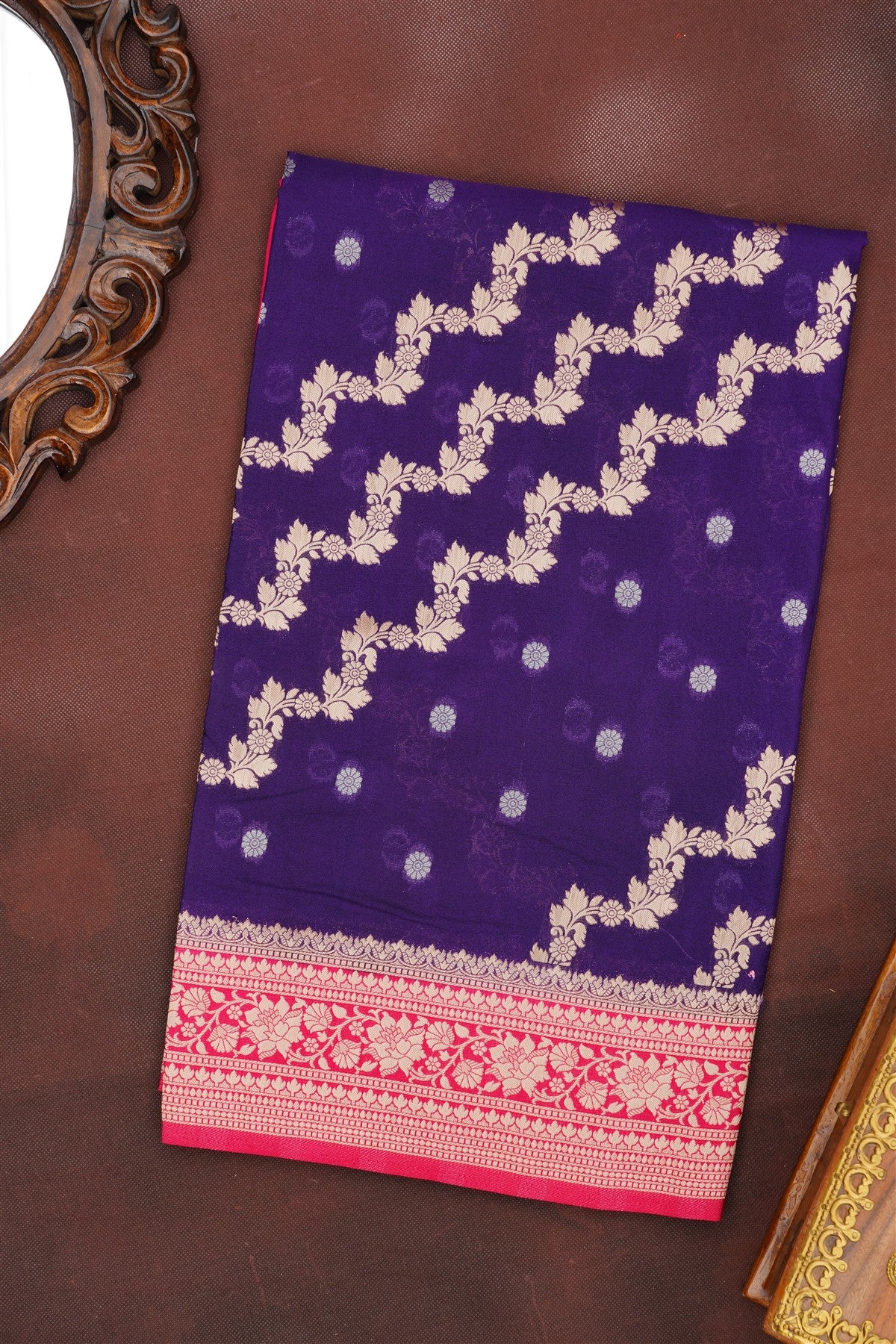 Banarasi Viscose Georgette Violet Saree