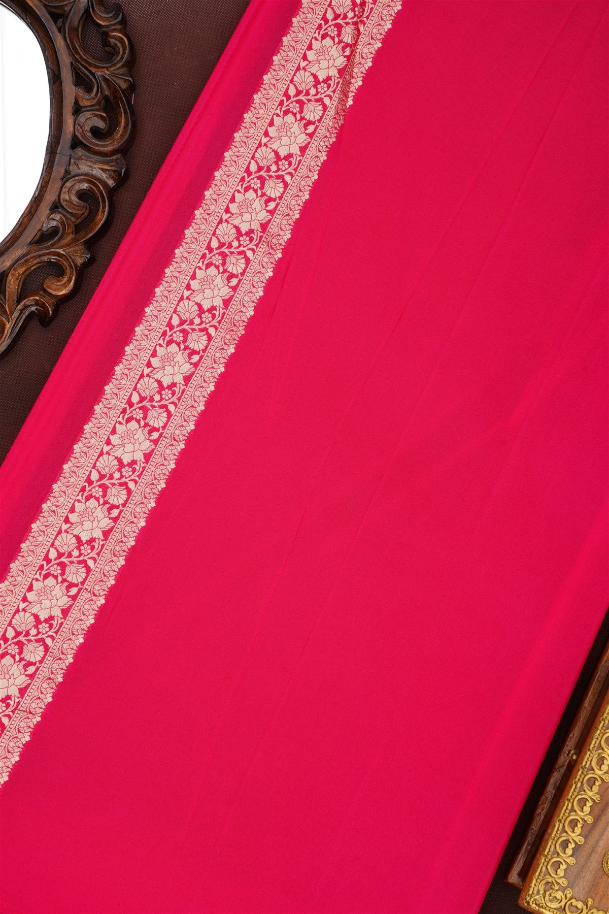 Banarasi Viscose Georgette Violet Saree