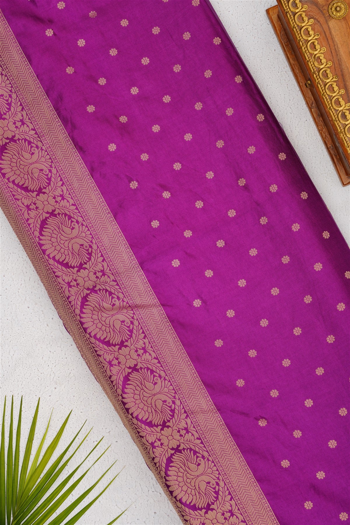 Banarasi Mashru Dark Pink Saree