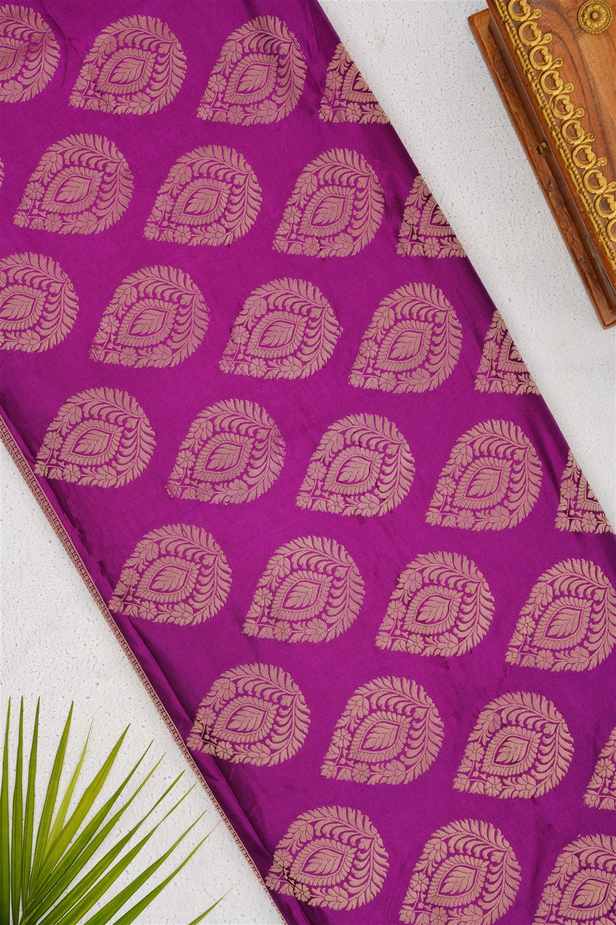 Banarasi Mashru Dark Pink Saree