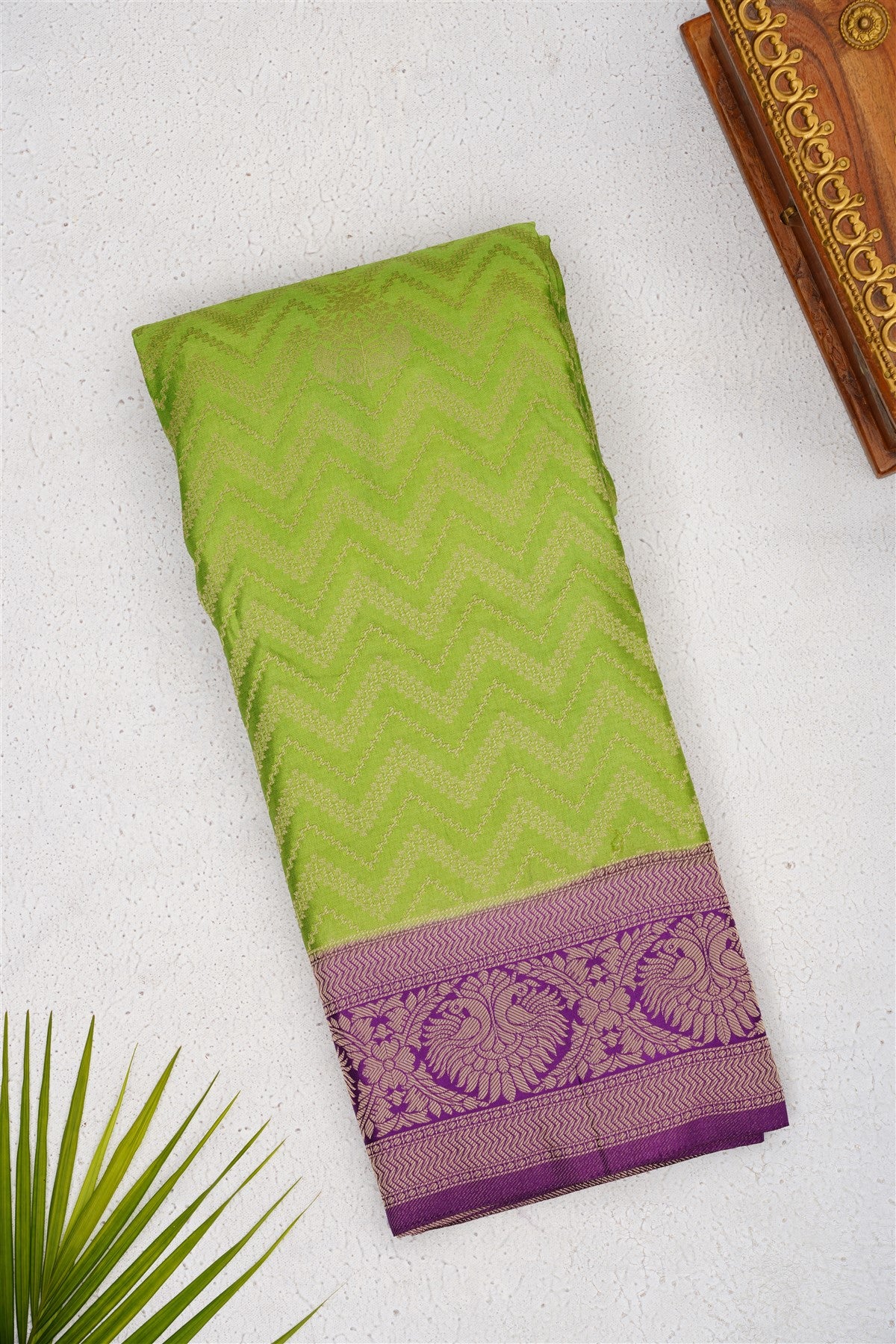Banarasi Mashru Light Green Saree