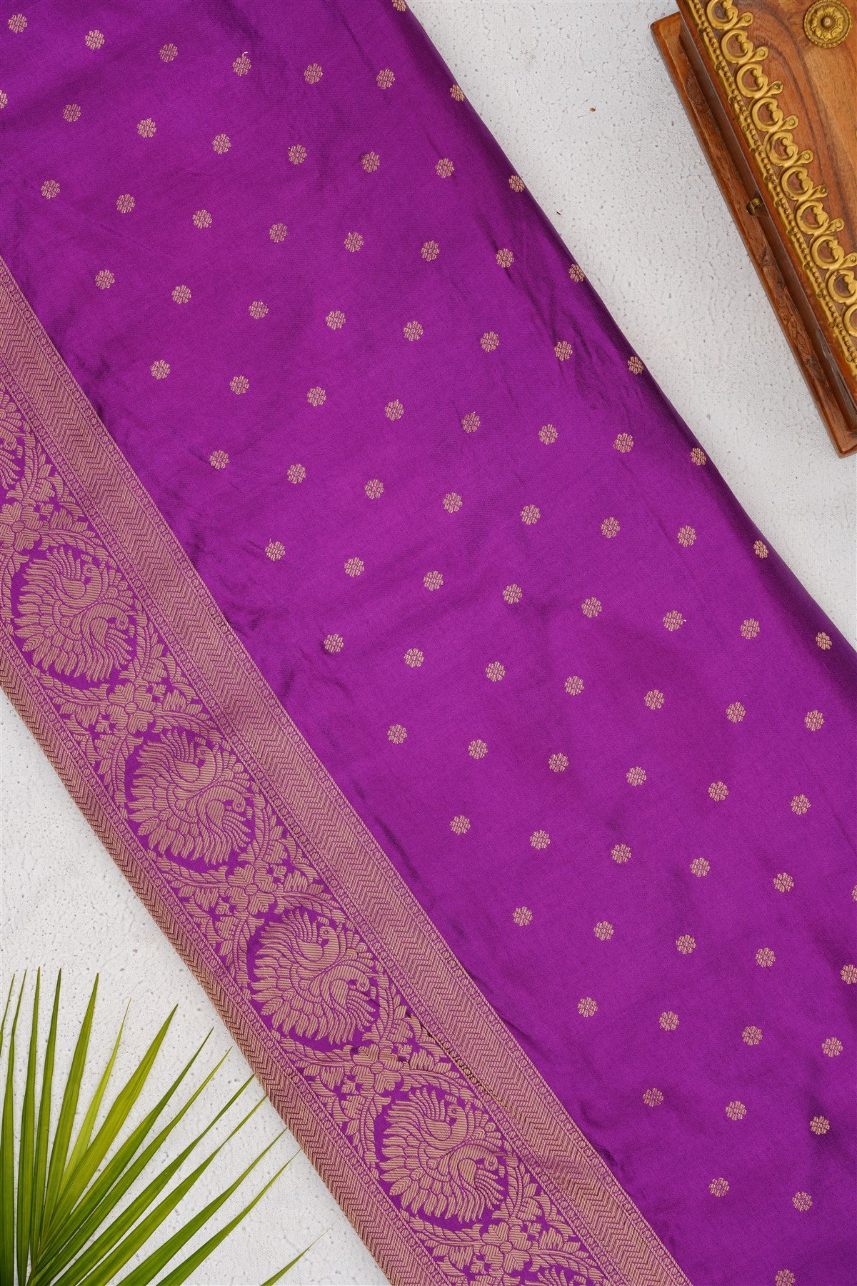 Banarasi Mashru Mustard Saree