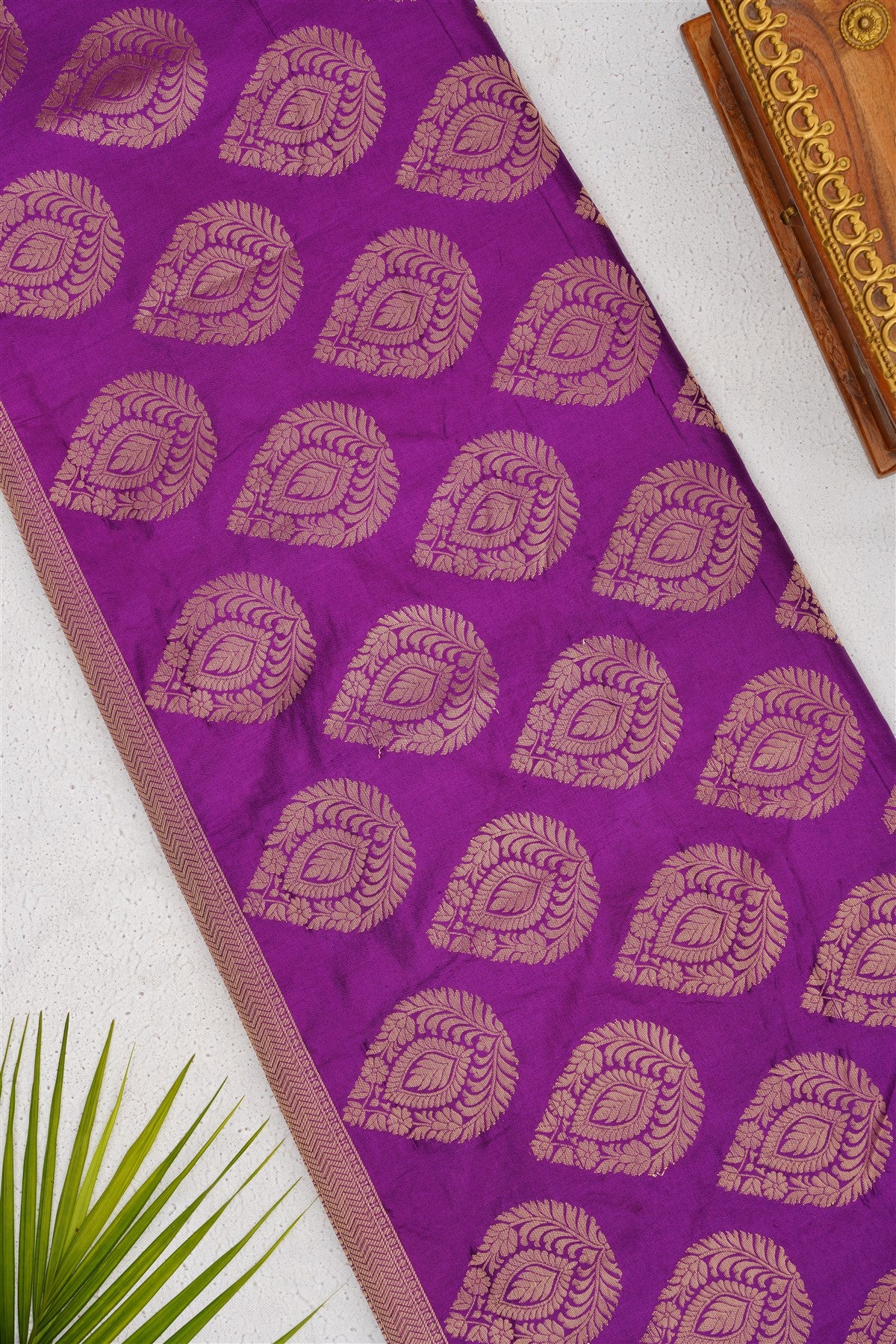 Banarasi Mashru Mustard Saree