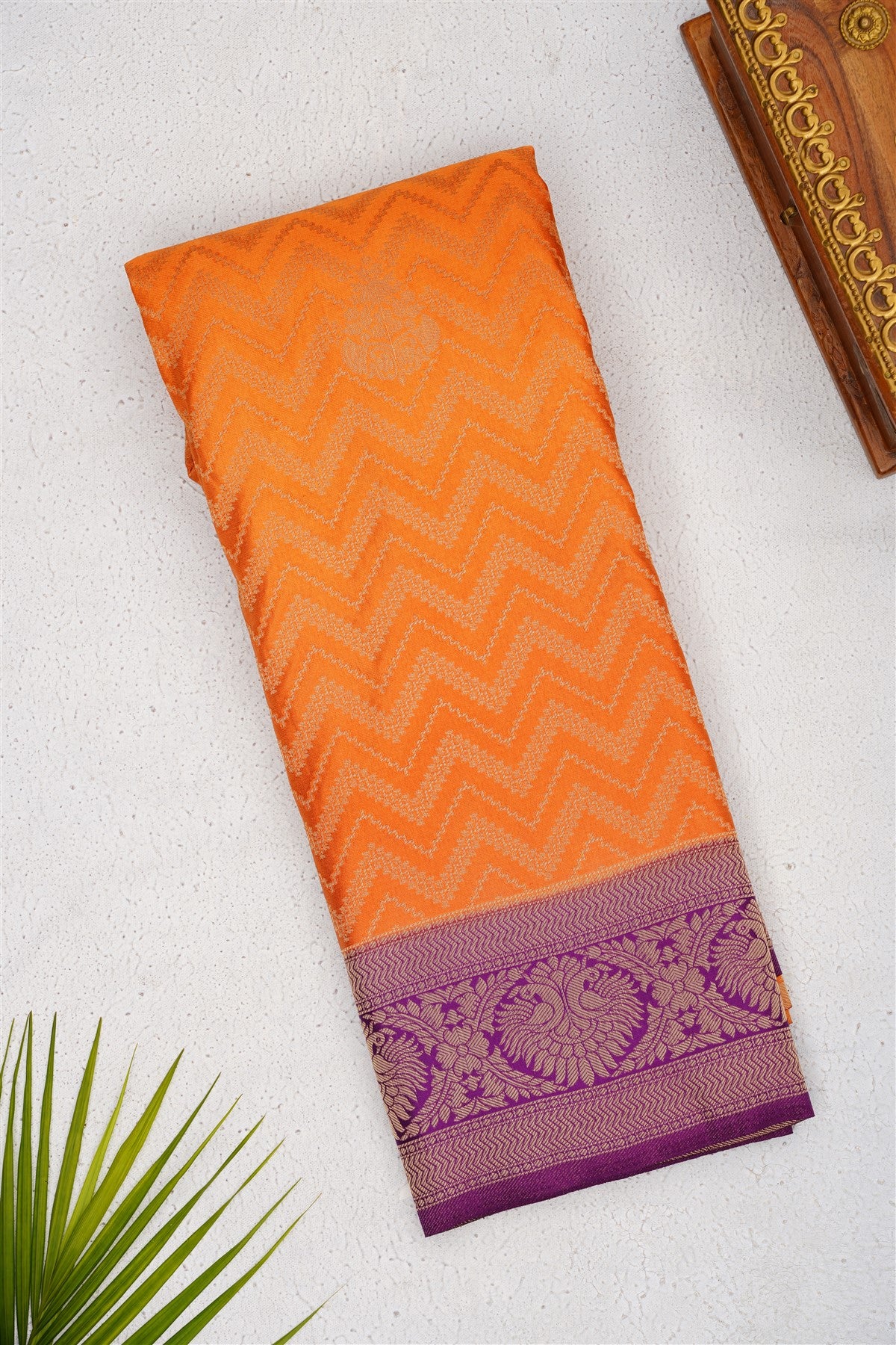 Banarasi Mashru Mustard Saree