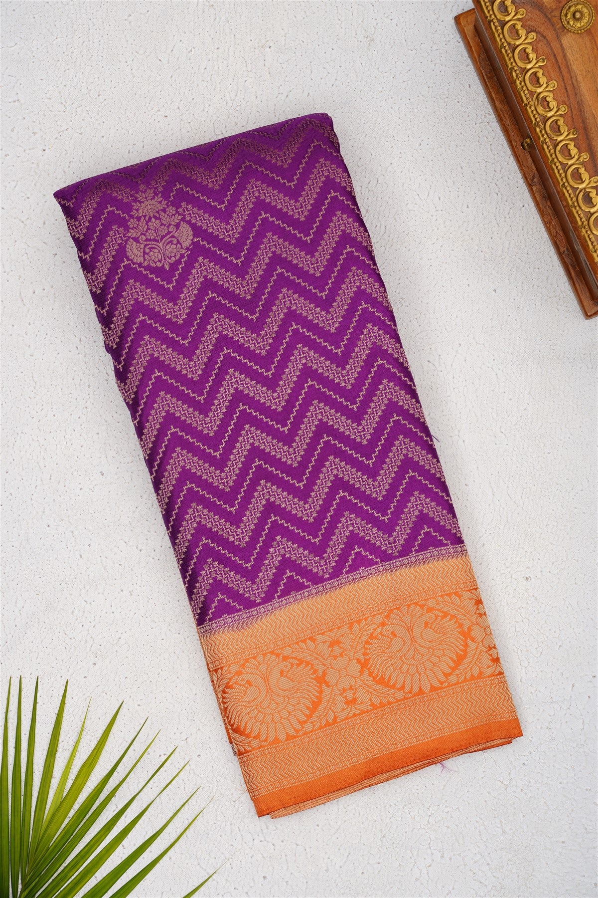 Banarasi Mashru Violet Saree