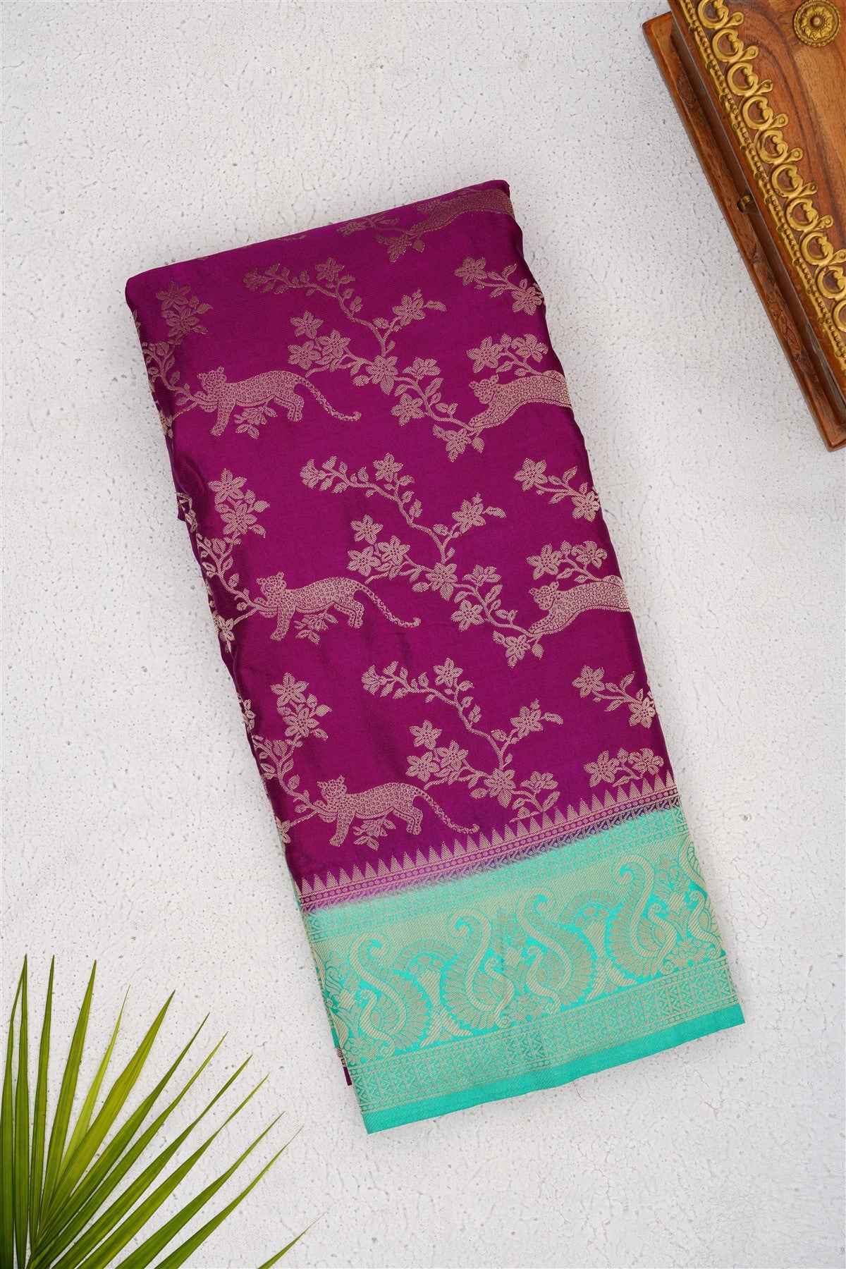 Banarasi Mashru Purple Saree