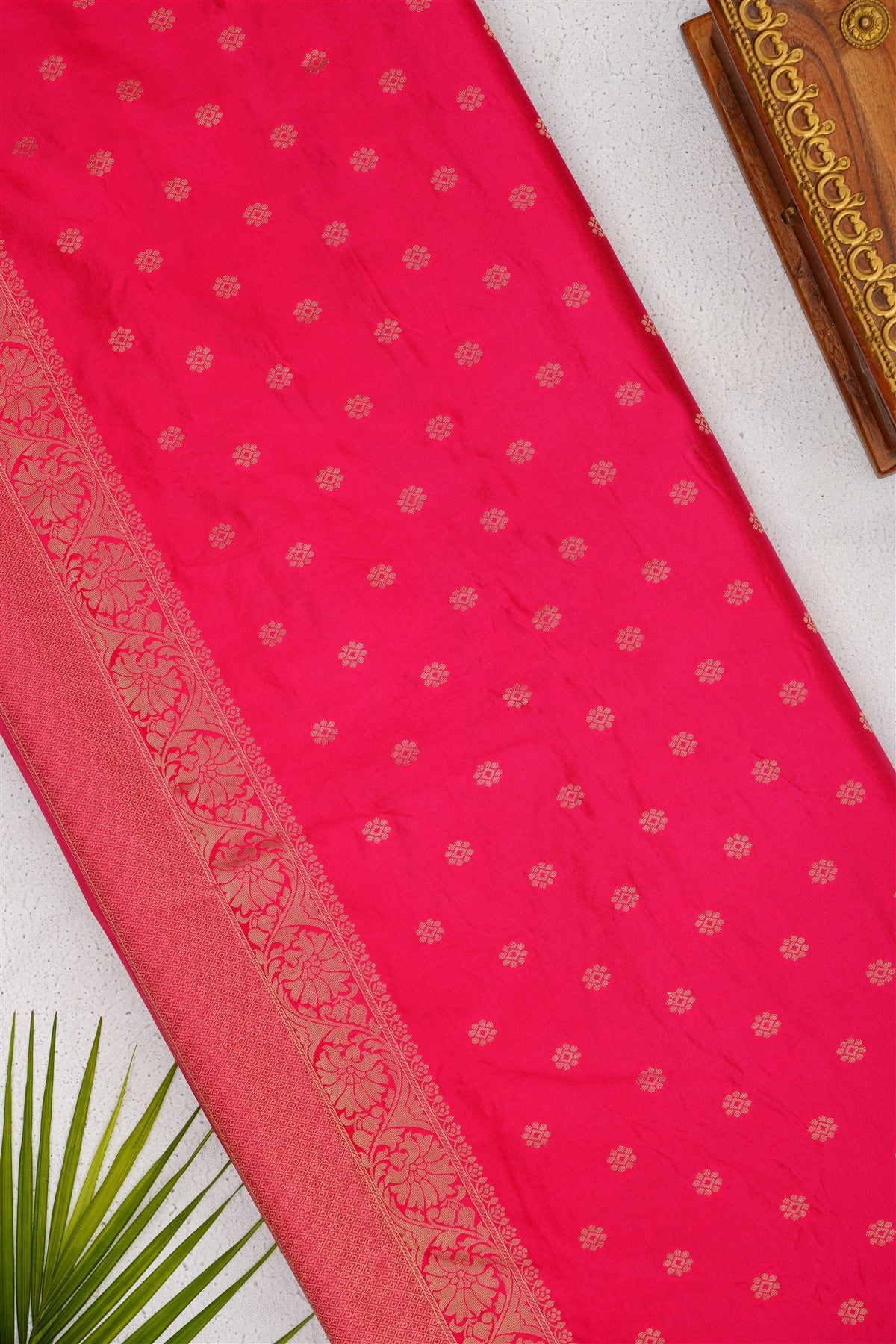 Banarasi Mashru Dark Green Saree