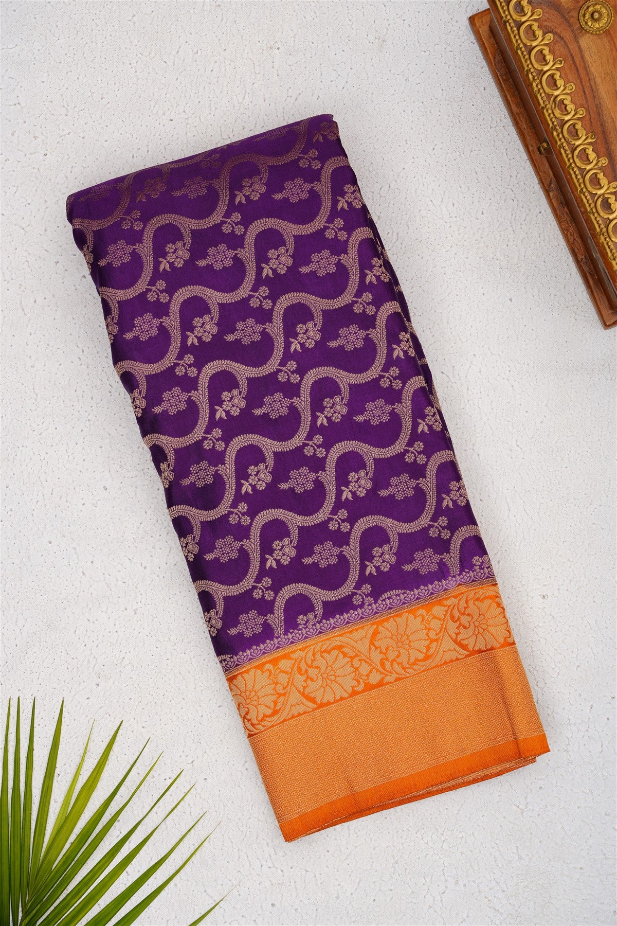 Banarasi Mashru Violet Saree