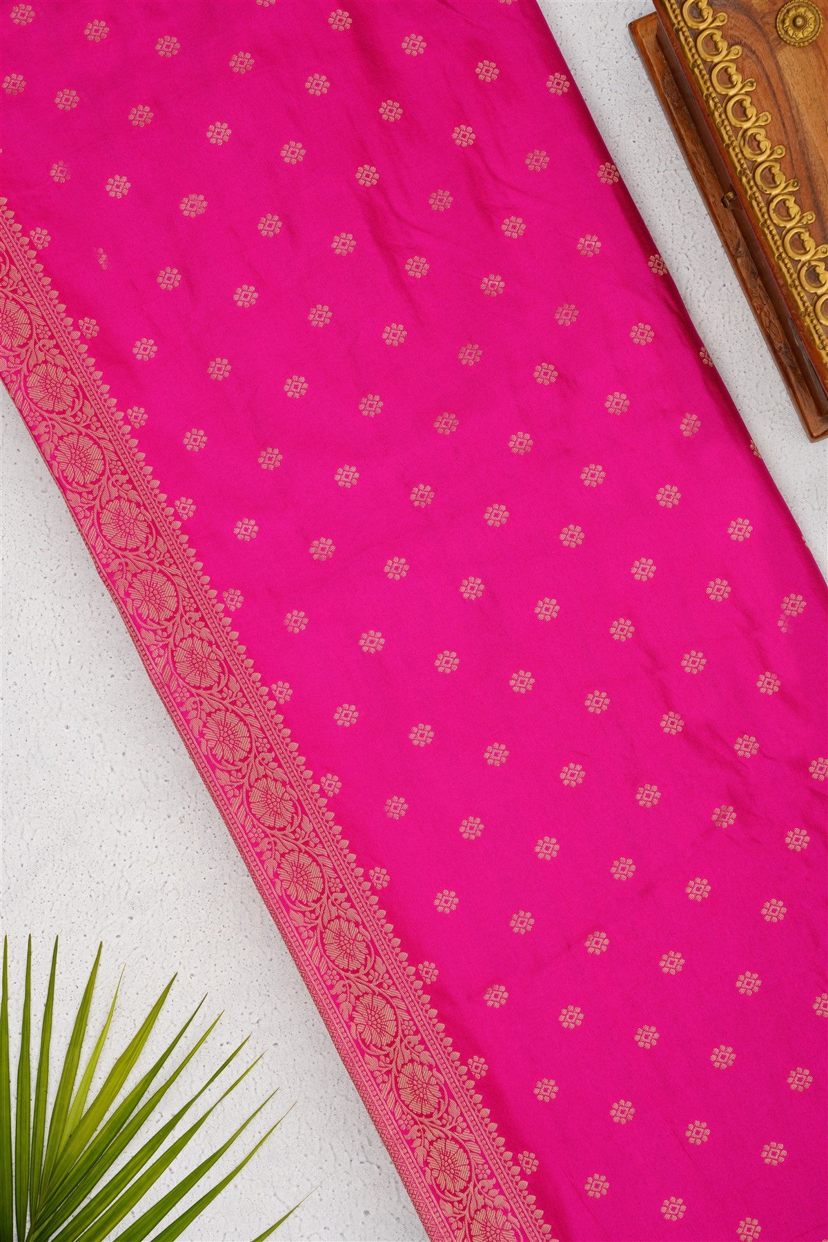 Banarasi Mashru Dark Green Saree