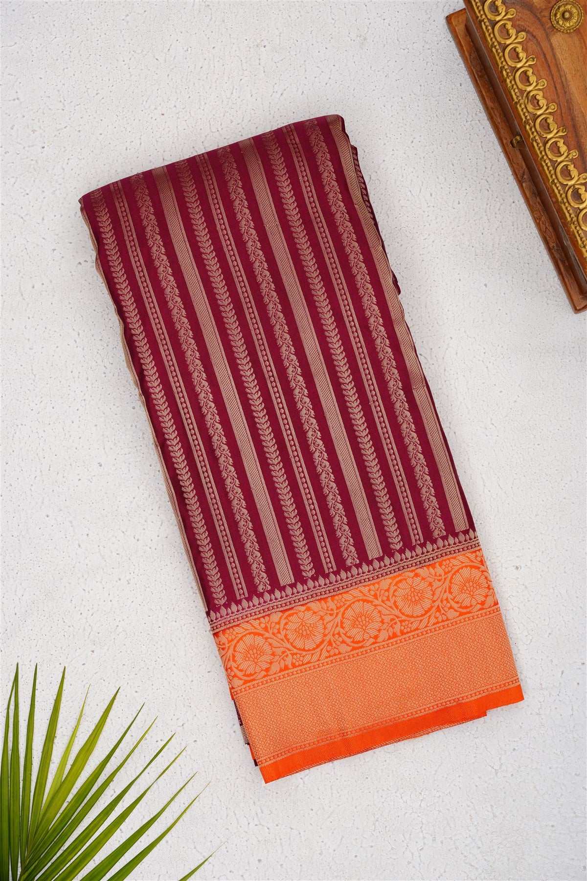 Banarasi Mashru Dark Purple Saree