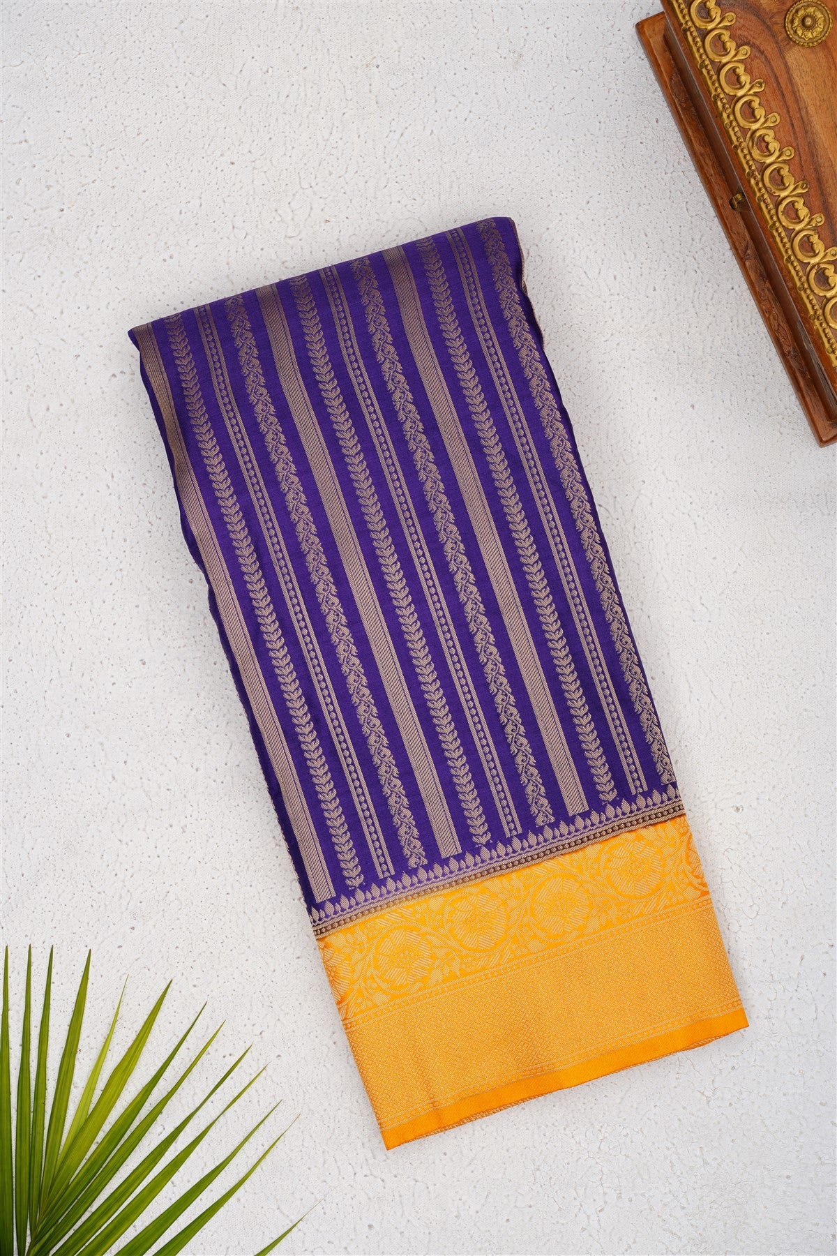 Banarasi Mashru Violet Saree