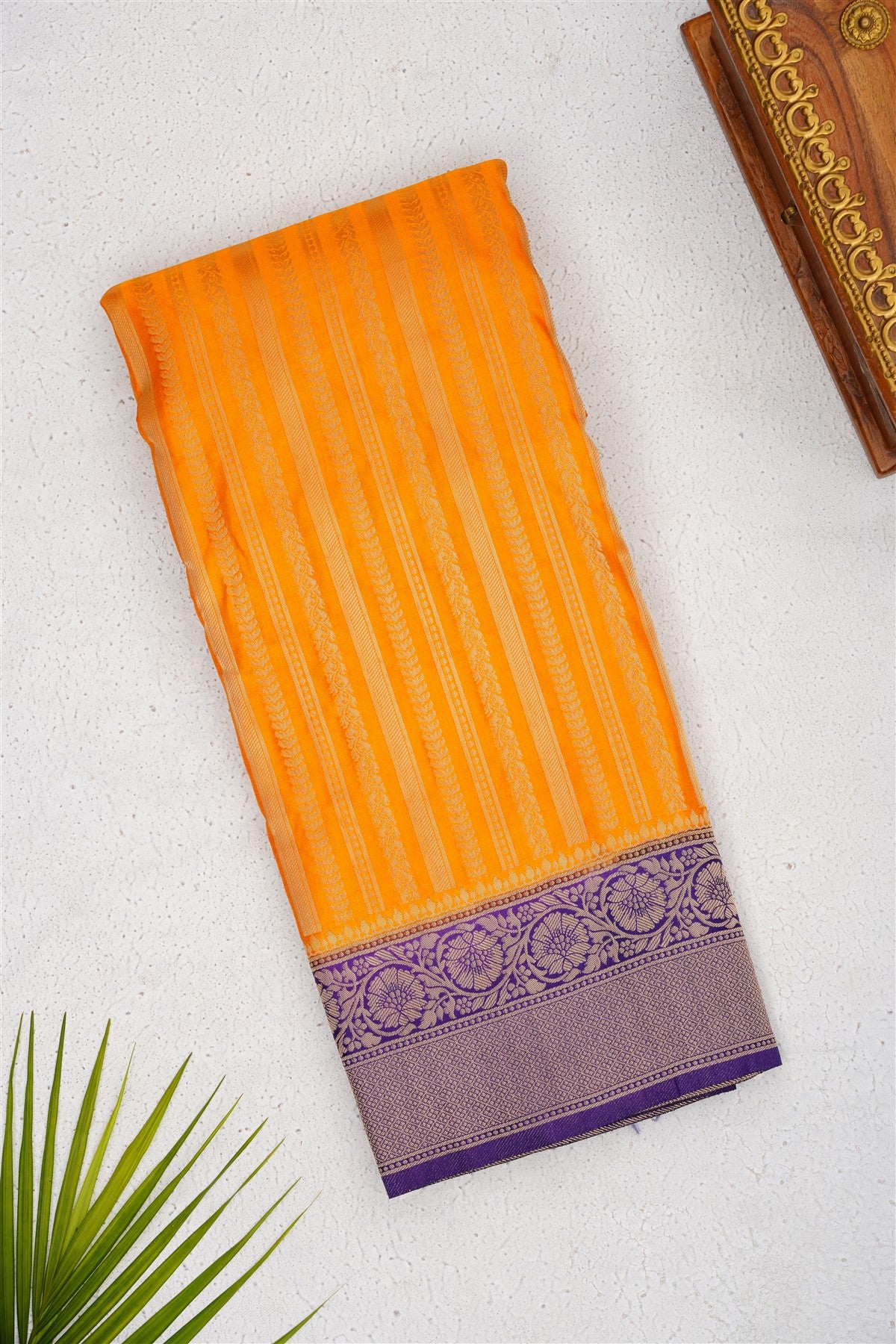 Banarasi Mashru Yellow Saree