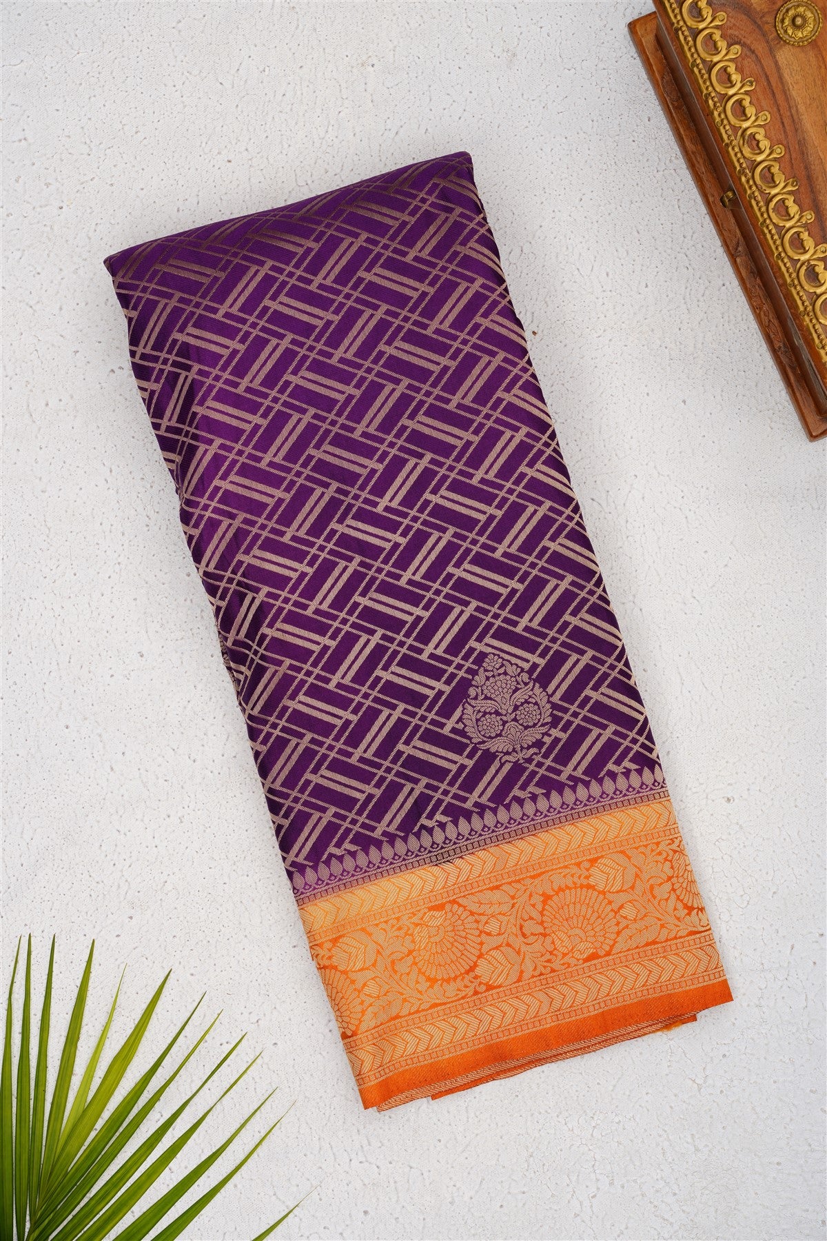 Banarasi Mashru Violet Saree