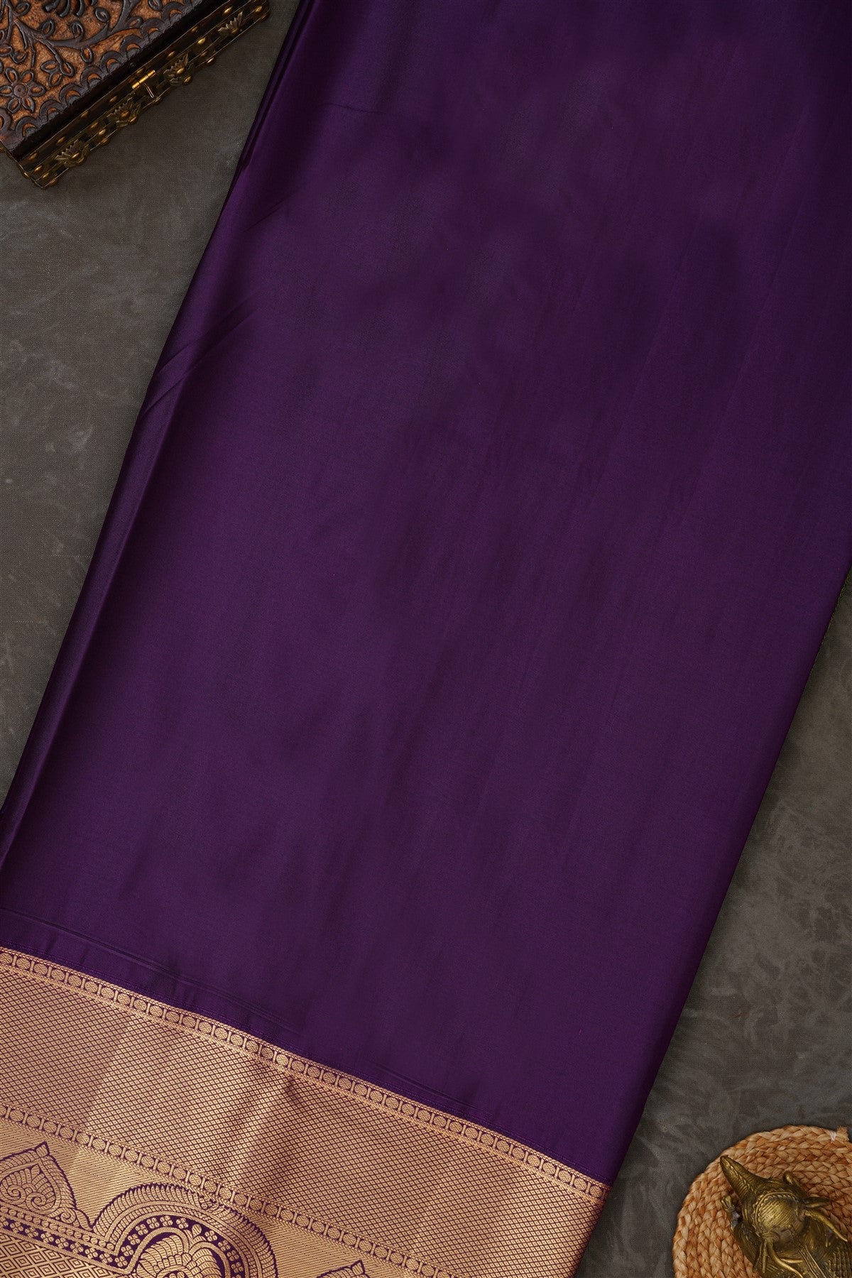 Semi Kanchipuram Silk Blend Green Saree