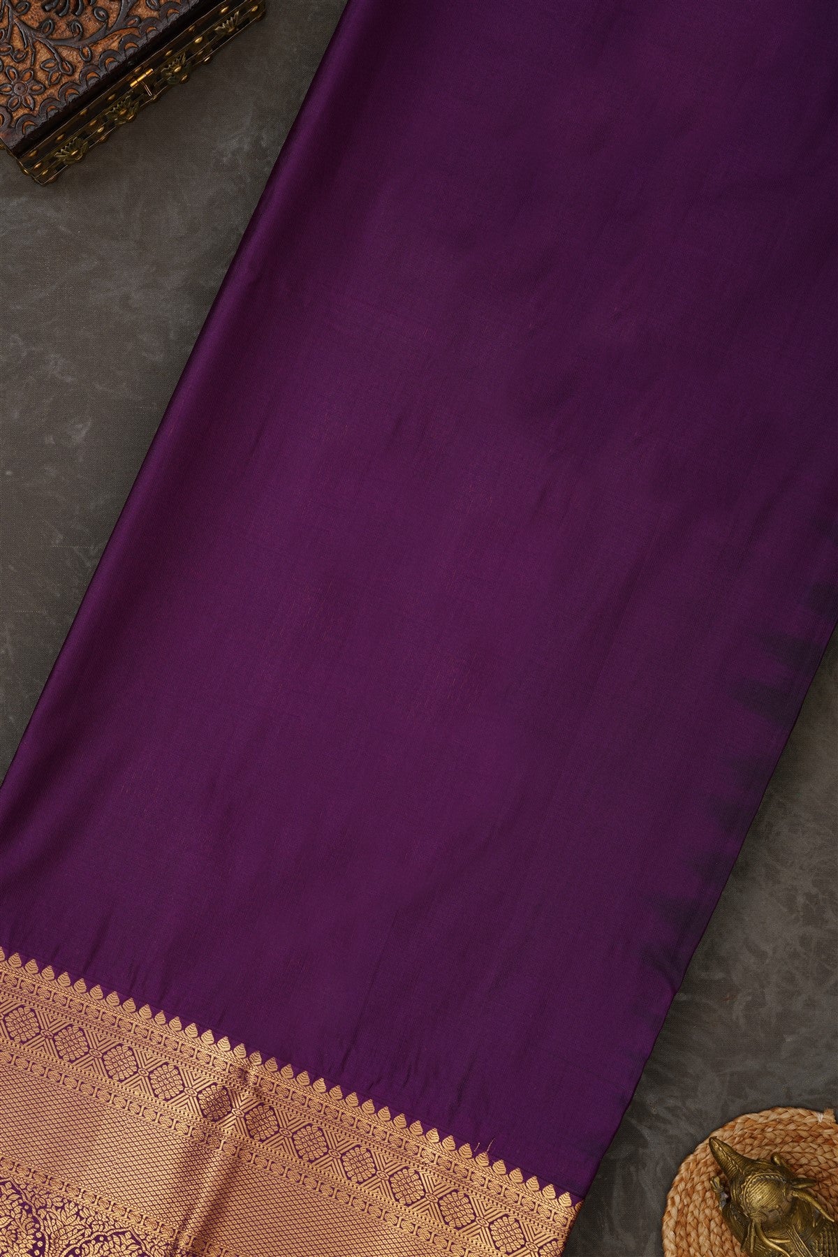 Semi Kanchipuram Silk Blend Green Saree