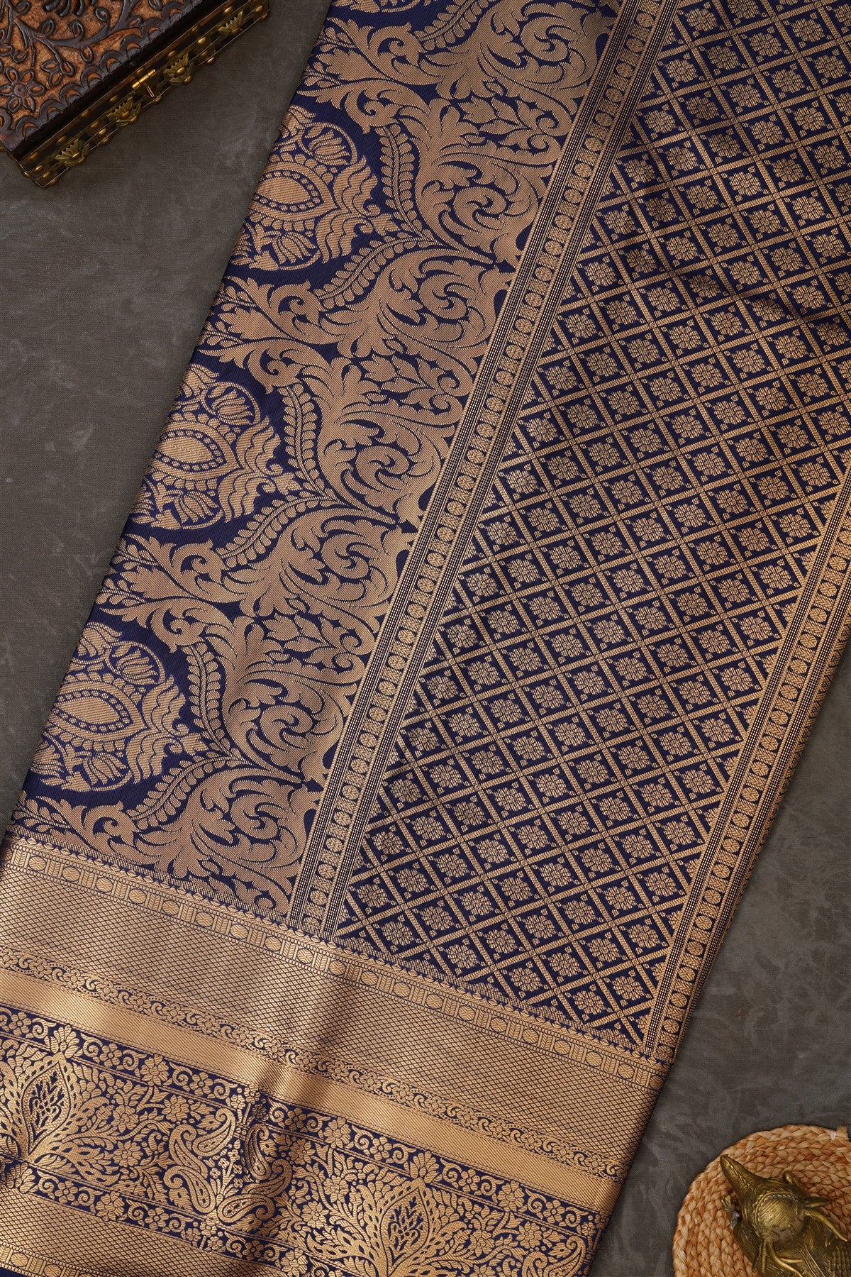 Semi Kanchipuram Silk Blend Pink Saree